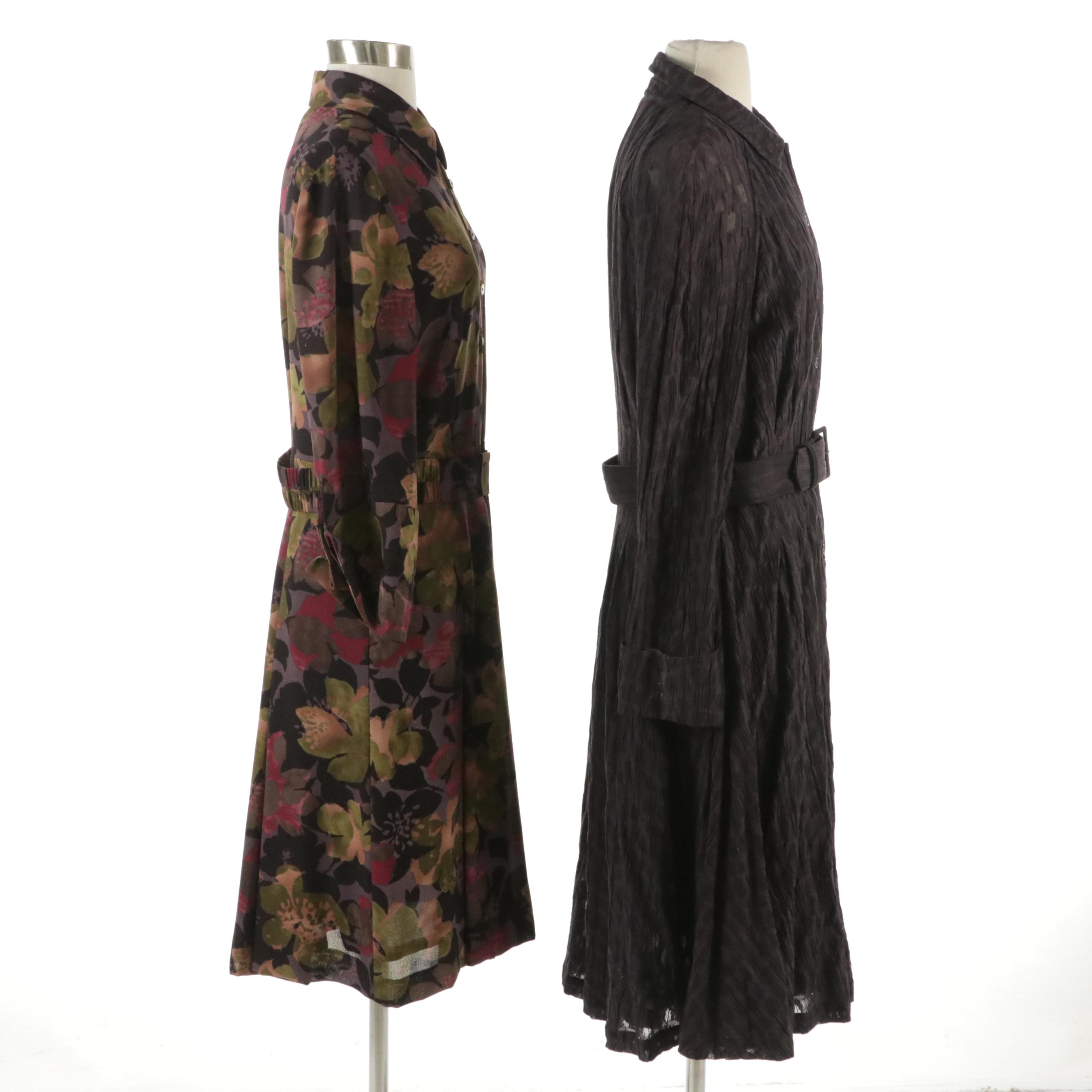 Anne Klein Cotton/Silk Belted Long Sleeve Dress with Tag and Tahari Belted Dress