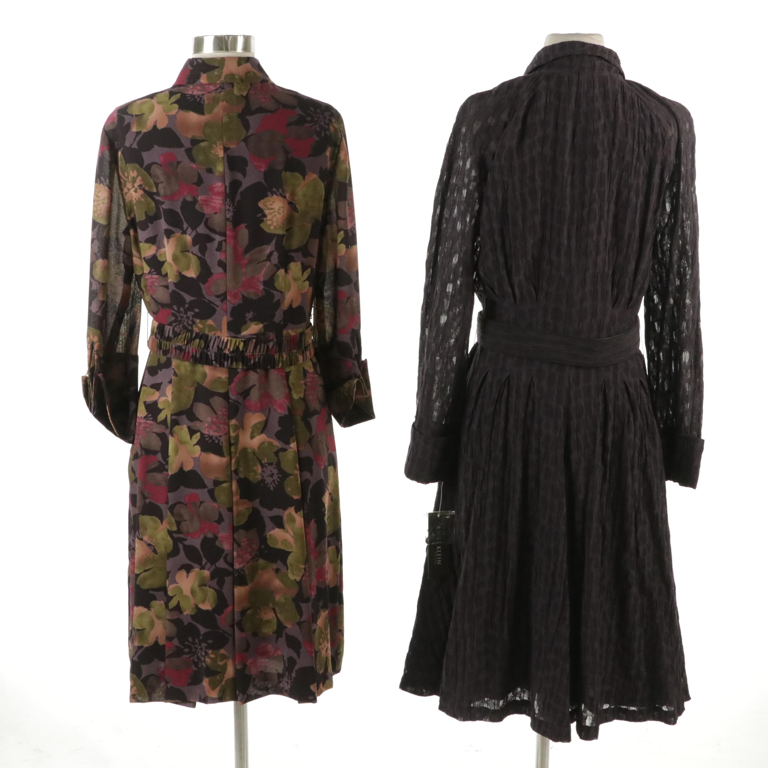 Anne Klein Cotton/Silk Belted Long Sleeve Dress with Tag and Tahari Belted Dress