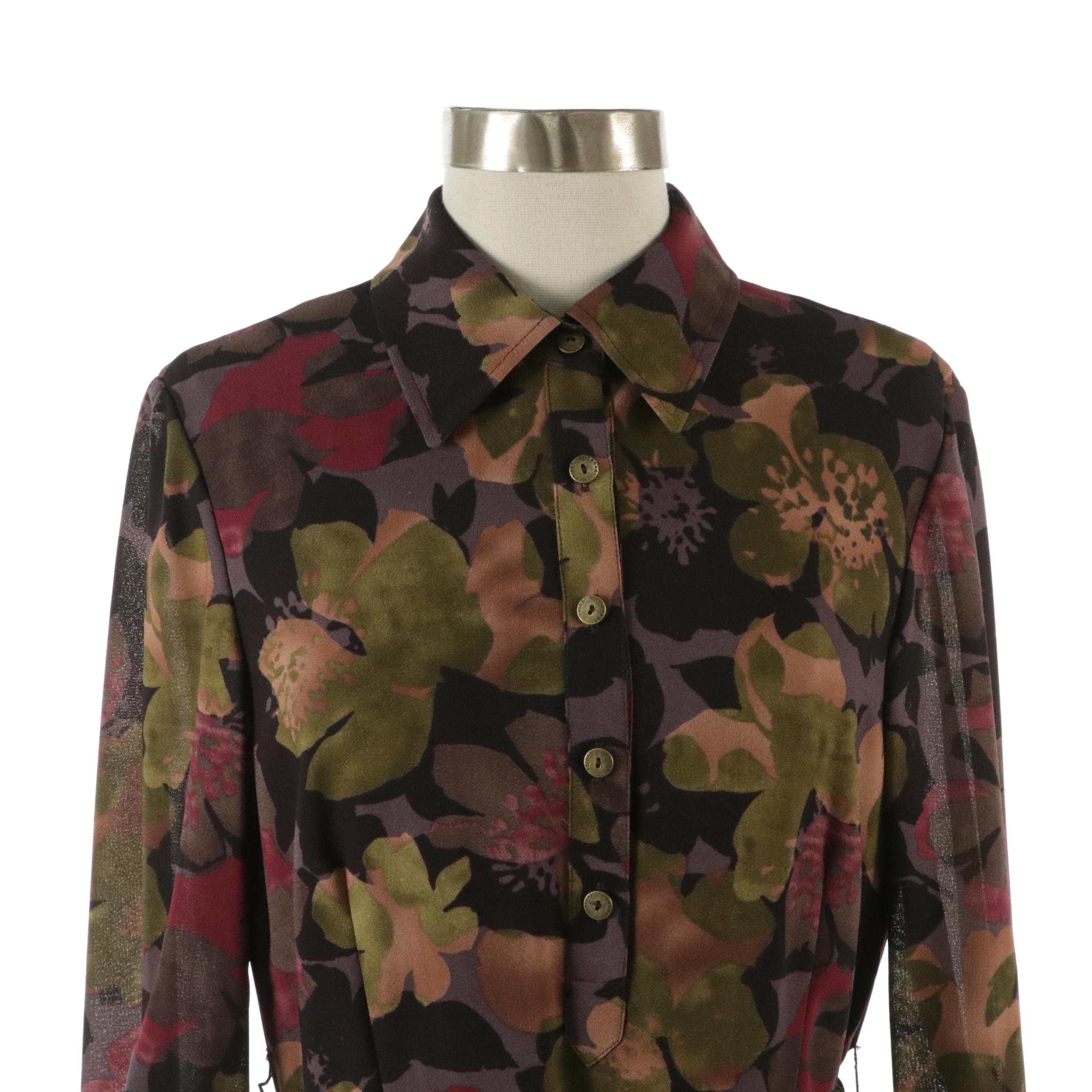 Anne Klein Cotton/Silk Belted Long Sleeve Dress with Tag and Tahari Belted Dress