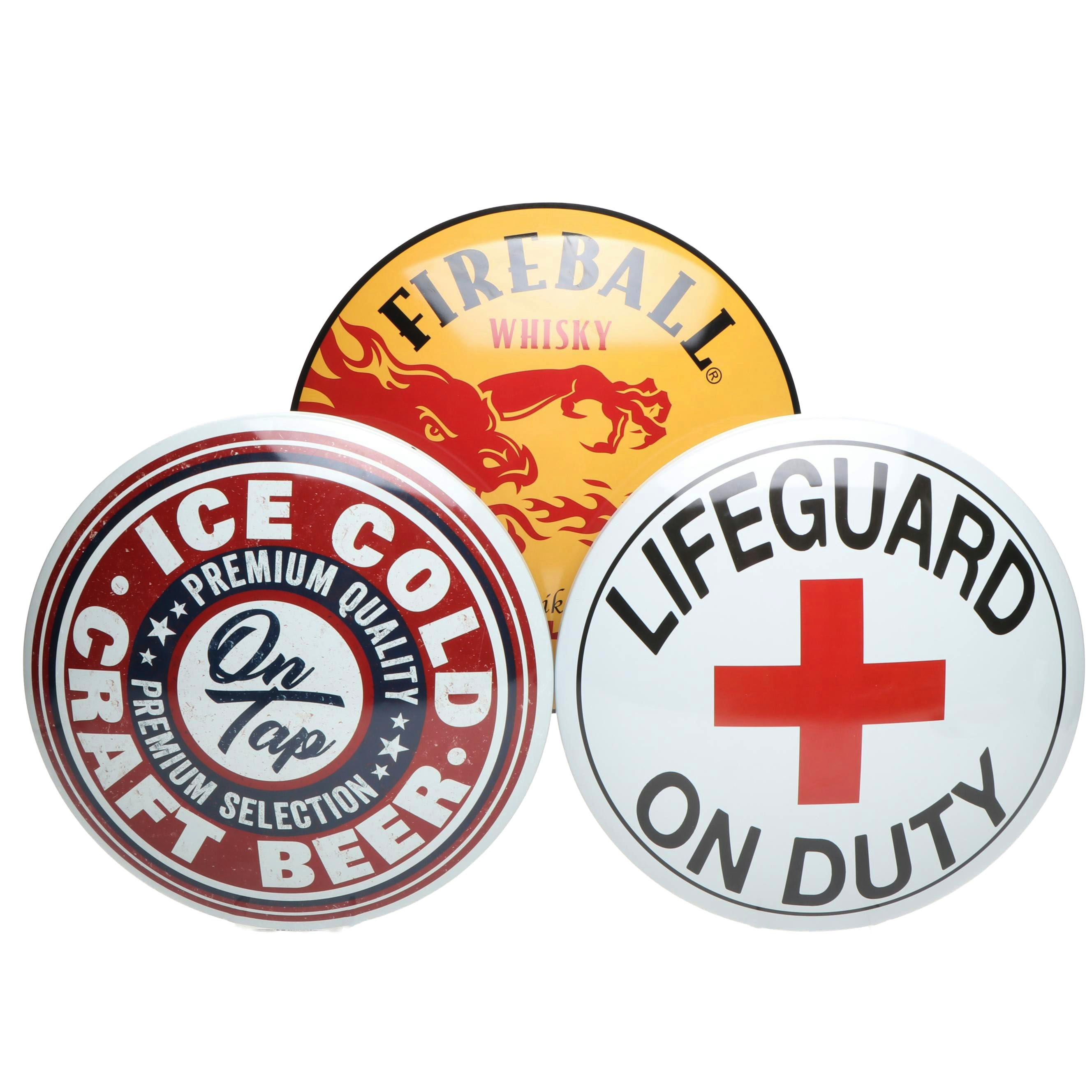 Dome-Shaped Metal Signs