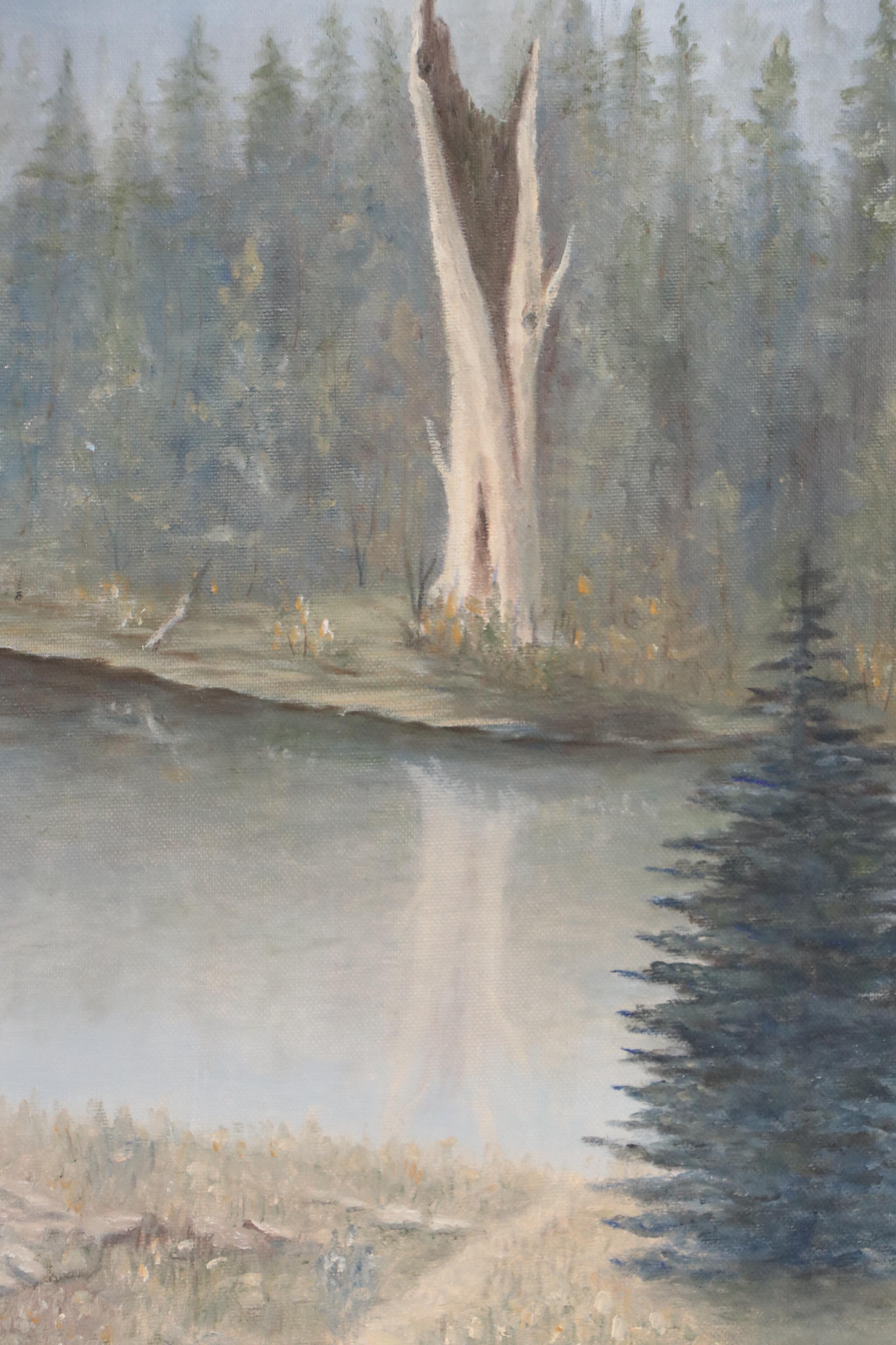 Barbara W. Fehr Landscape Oil Painting, Late 20th Century