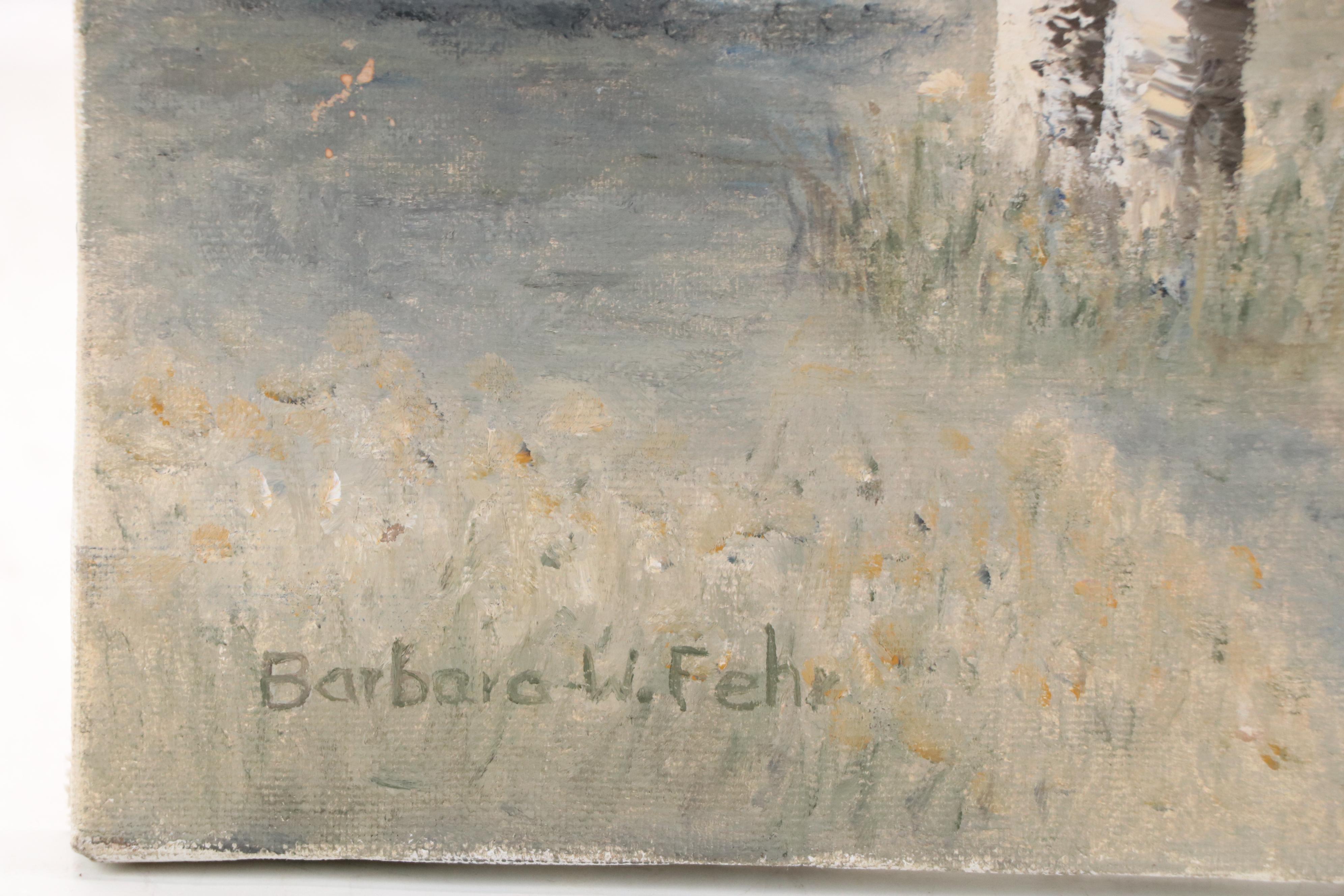 Barbara W. Fehr Landscape Oil Painting, Late 20th Century