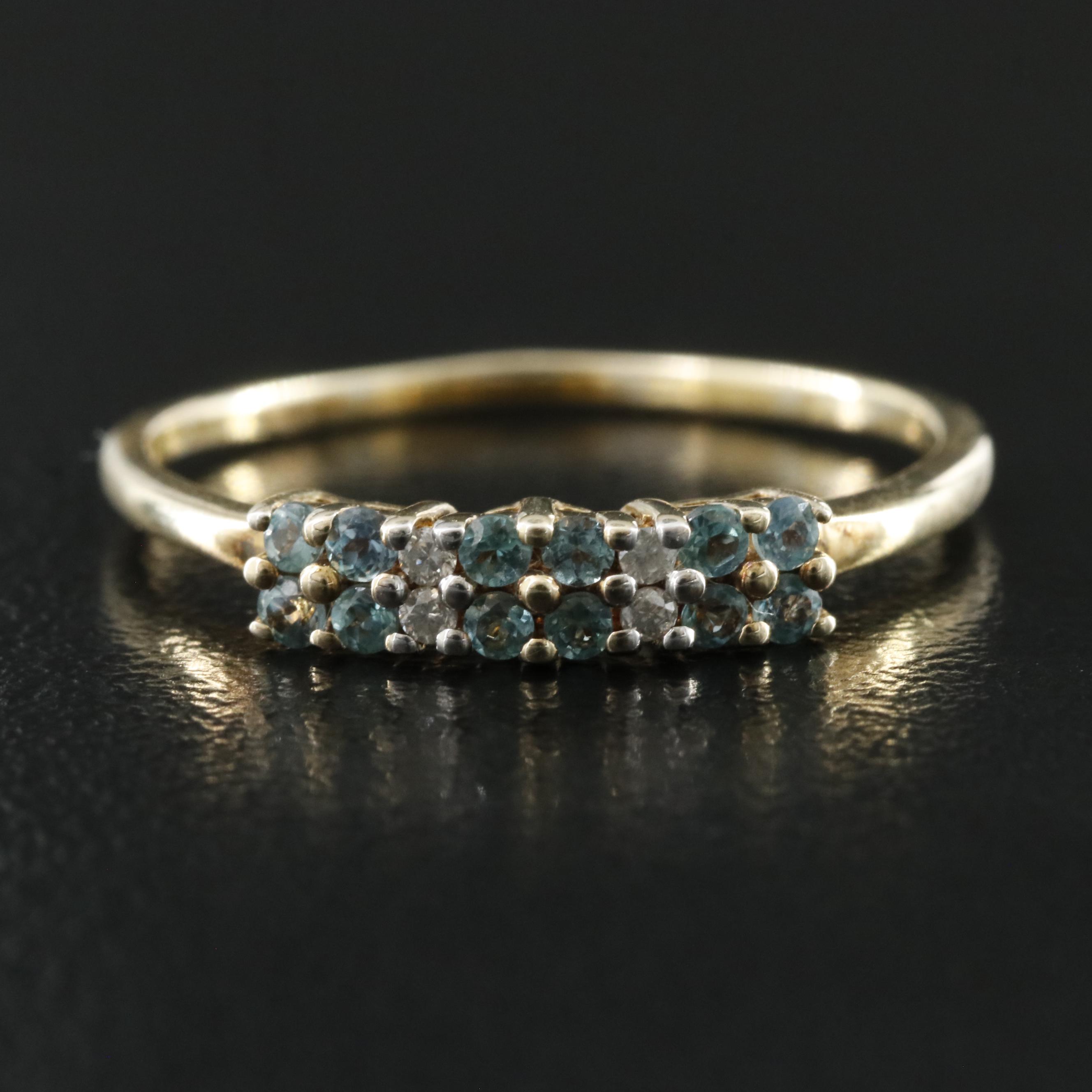 Sterling Alexandrite and Diamond Ring