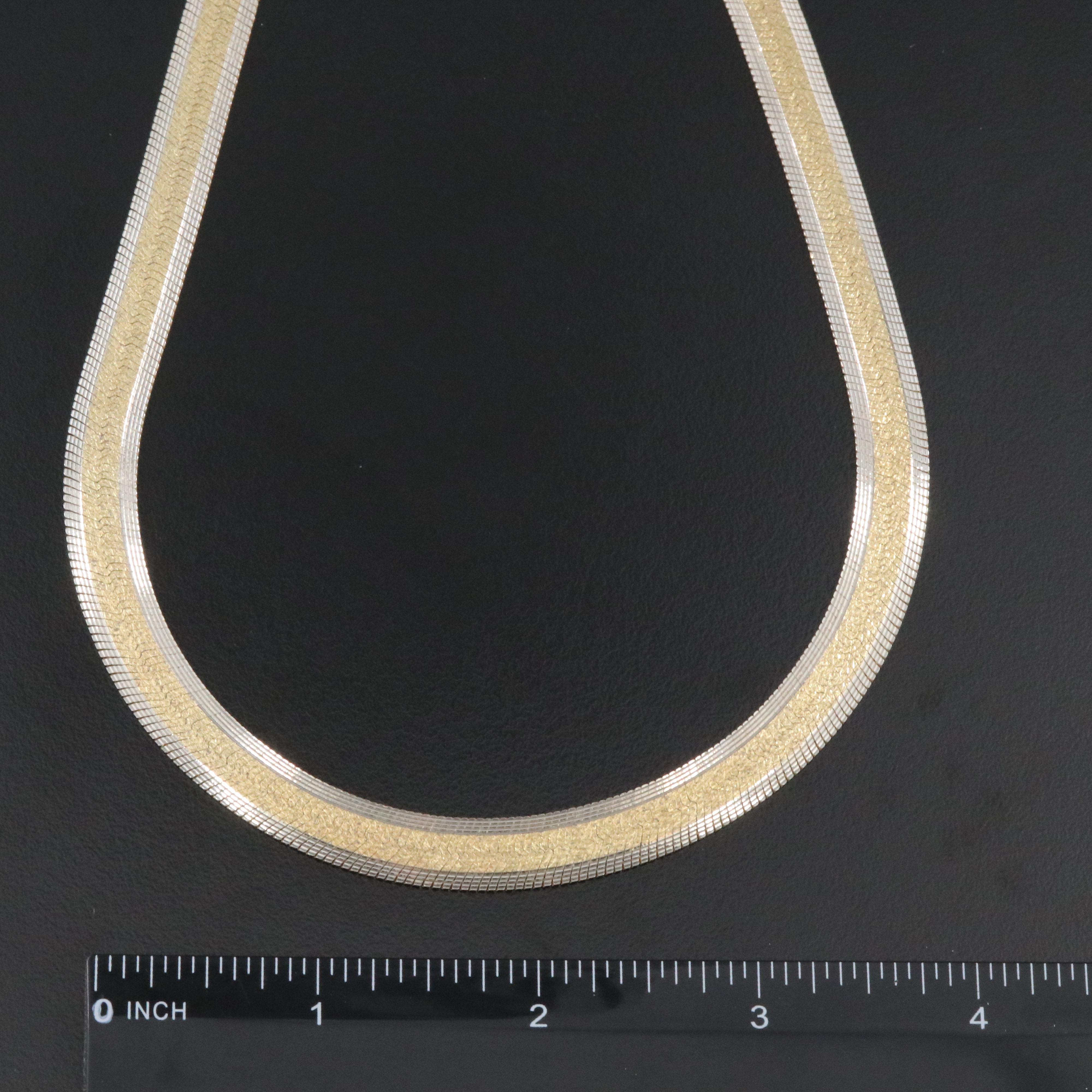 Sterling Milor Two-Tone Herringbone Necklace