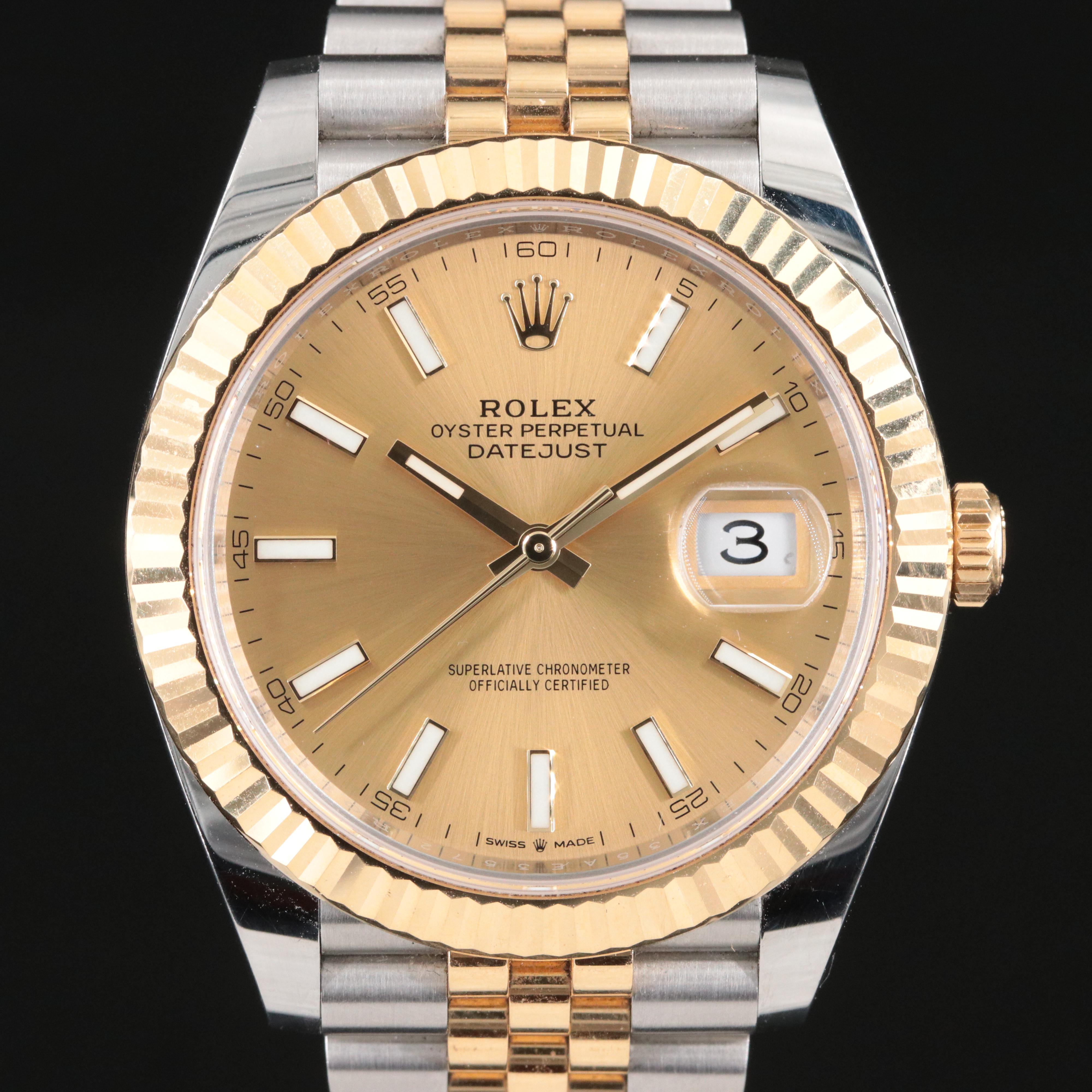 Rolex Datejust 41 Model 126333 Oyster Steel and Yellow Gold Watch