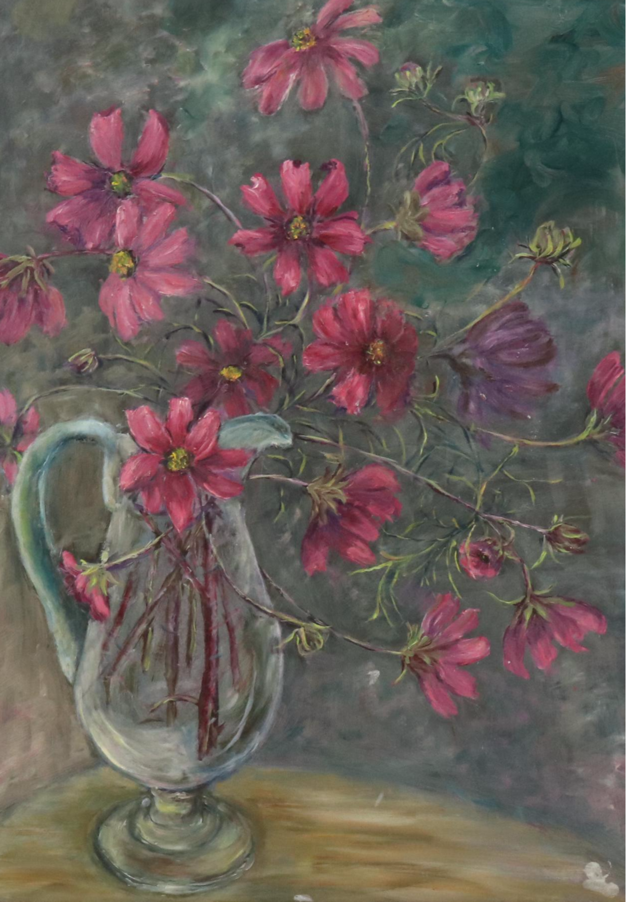 Floral Still Life Oil Painting, Late 20th Century