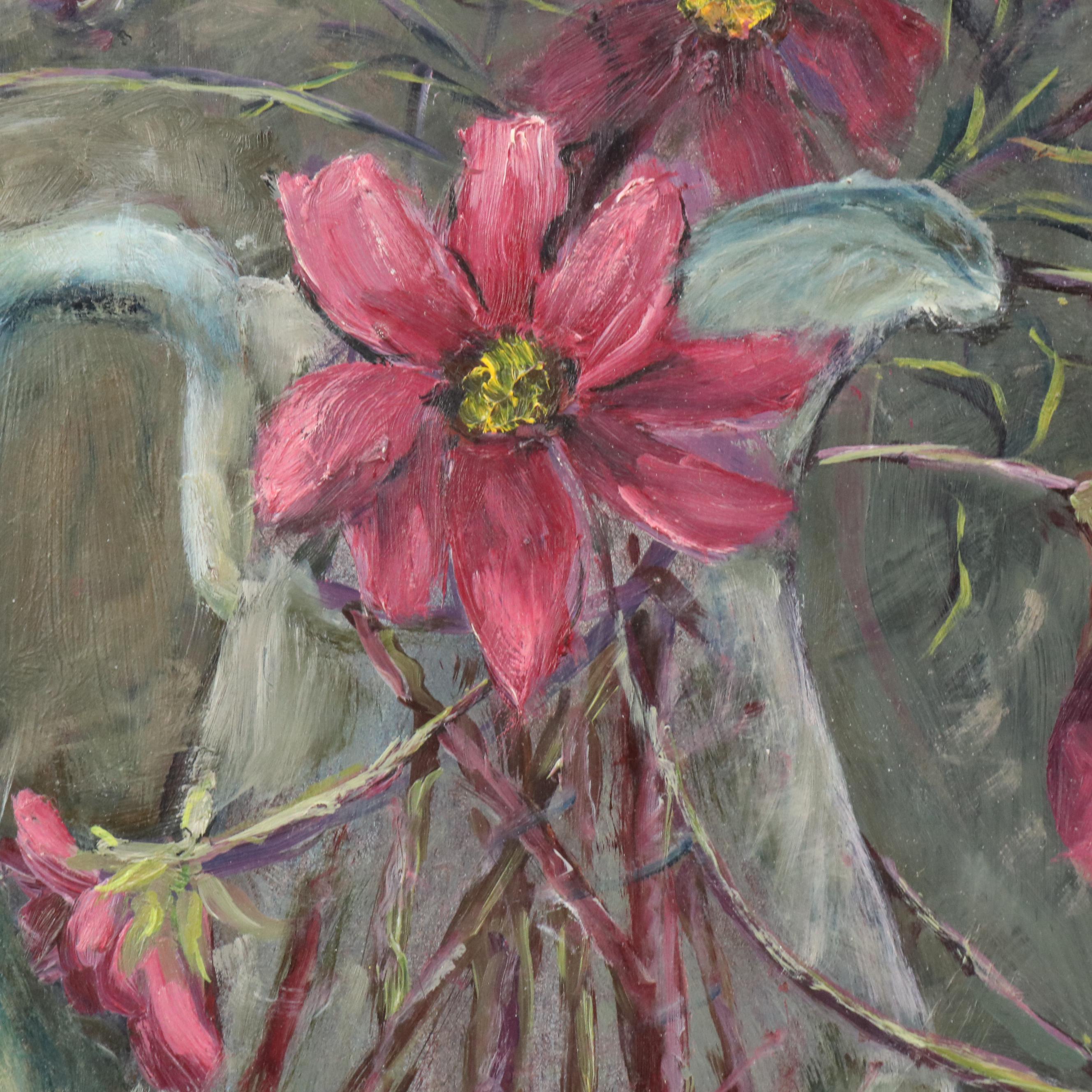 Floral Still Life Oil Painting, Late 20th Century