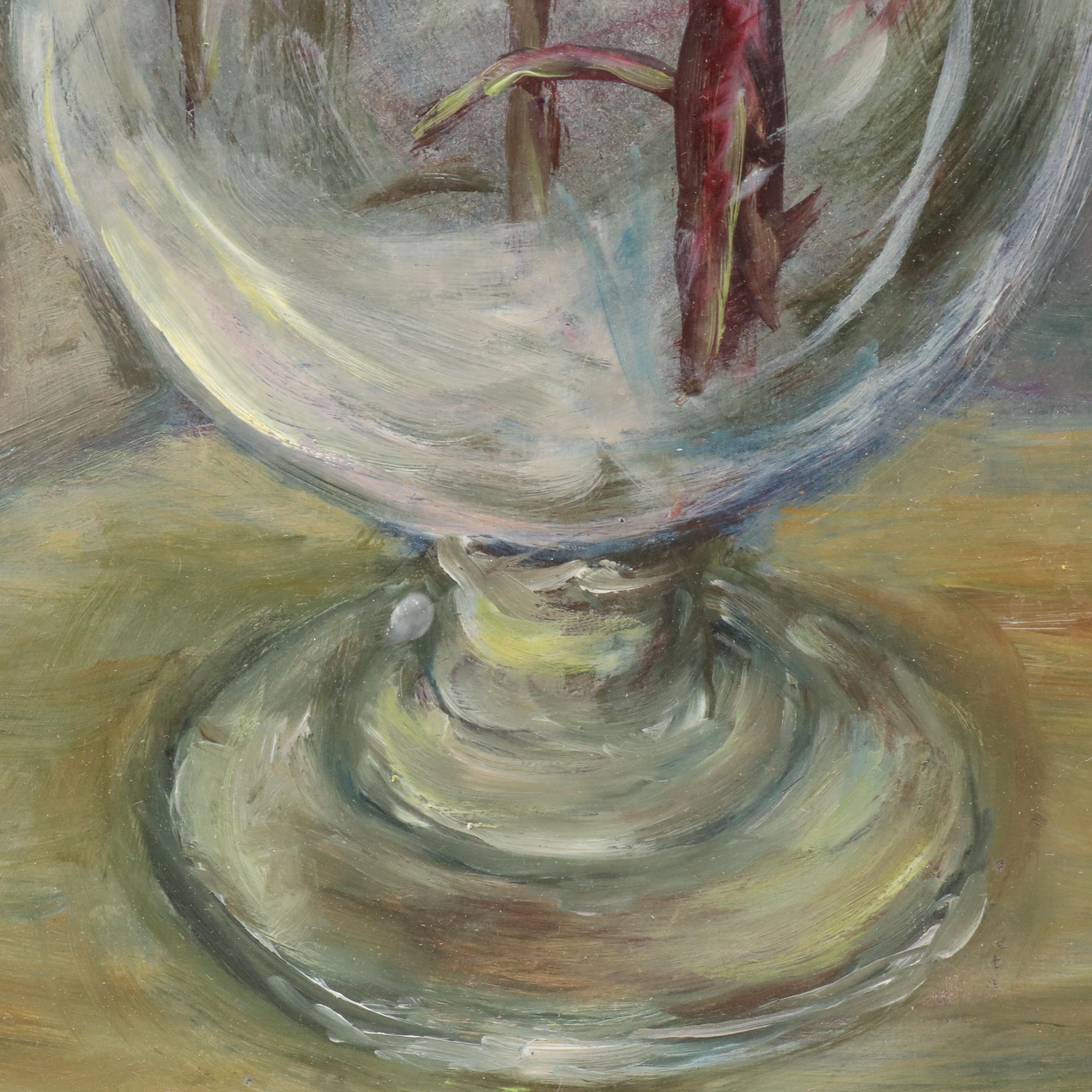 Floral Still Life Oil Painting, Late 20th Century