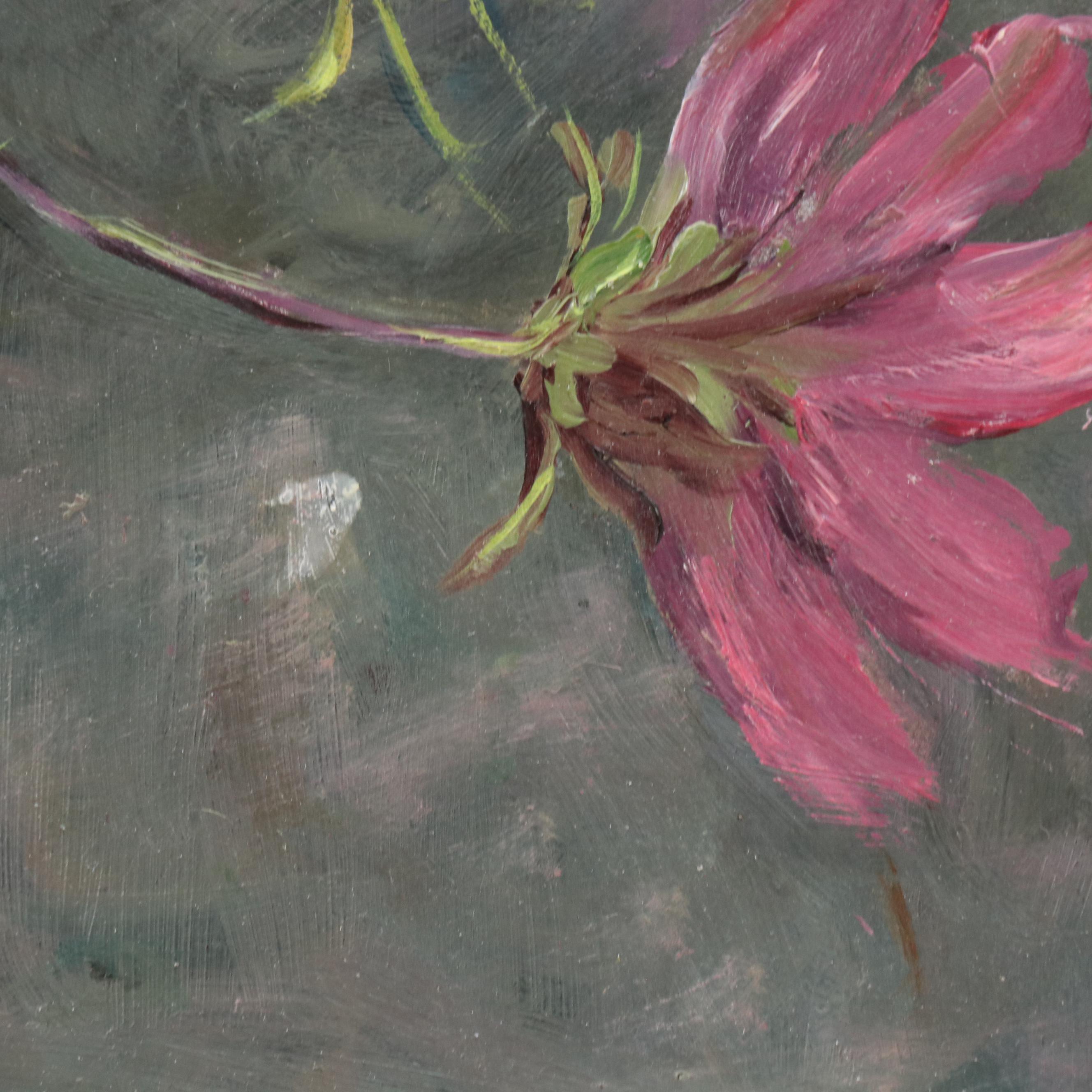 Floral Still Life Oil Painting, Late 20th Century