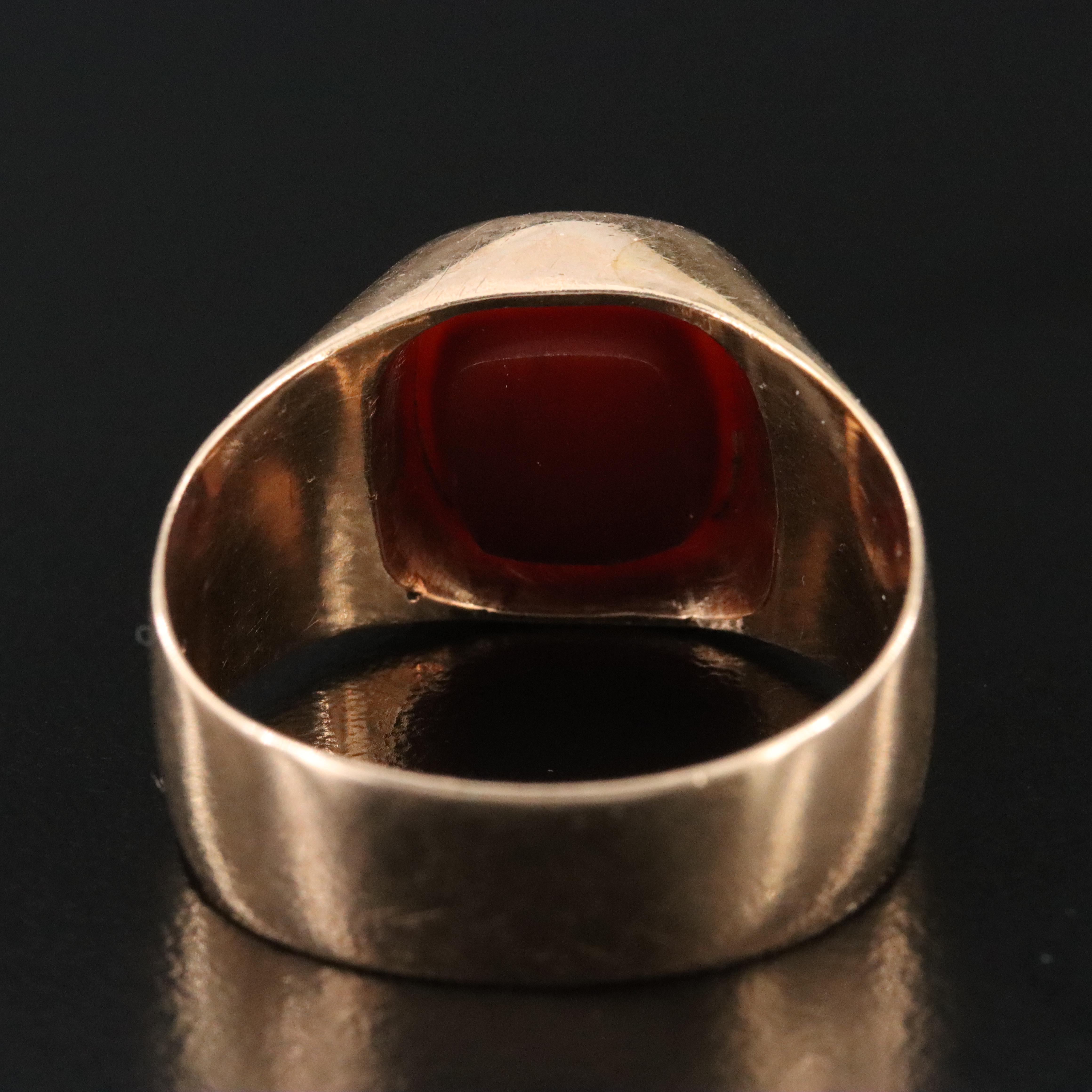 Antique Austro-Hungarian 14K Sardonyx Intaglio Signet Ring