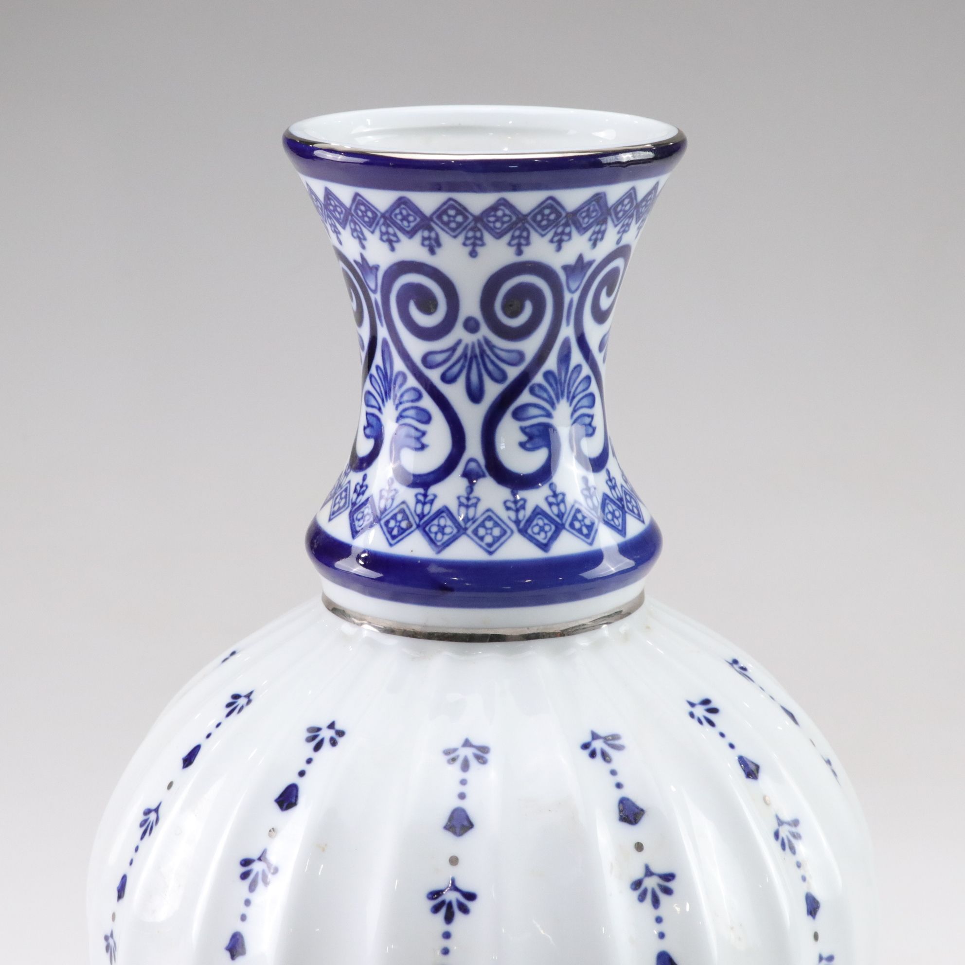 Blue & White Porcelain Bottle Vase