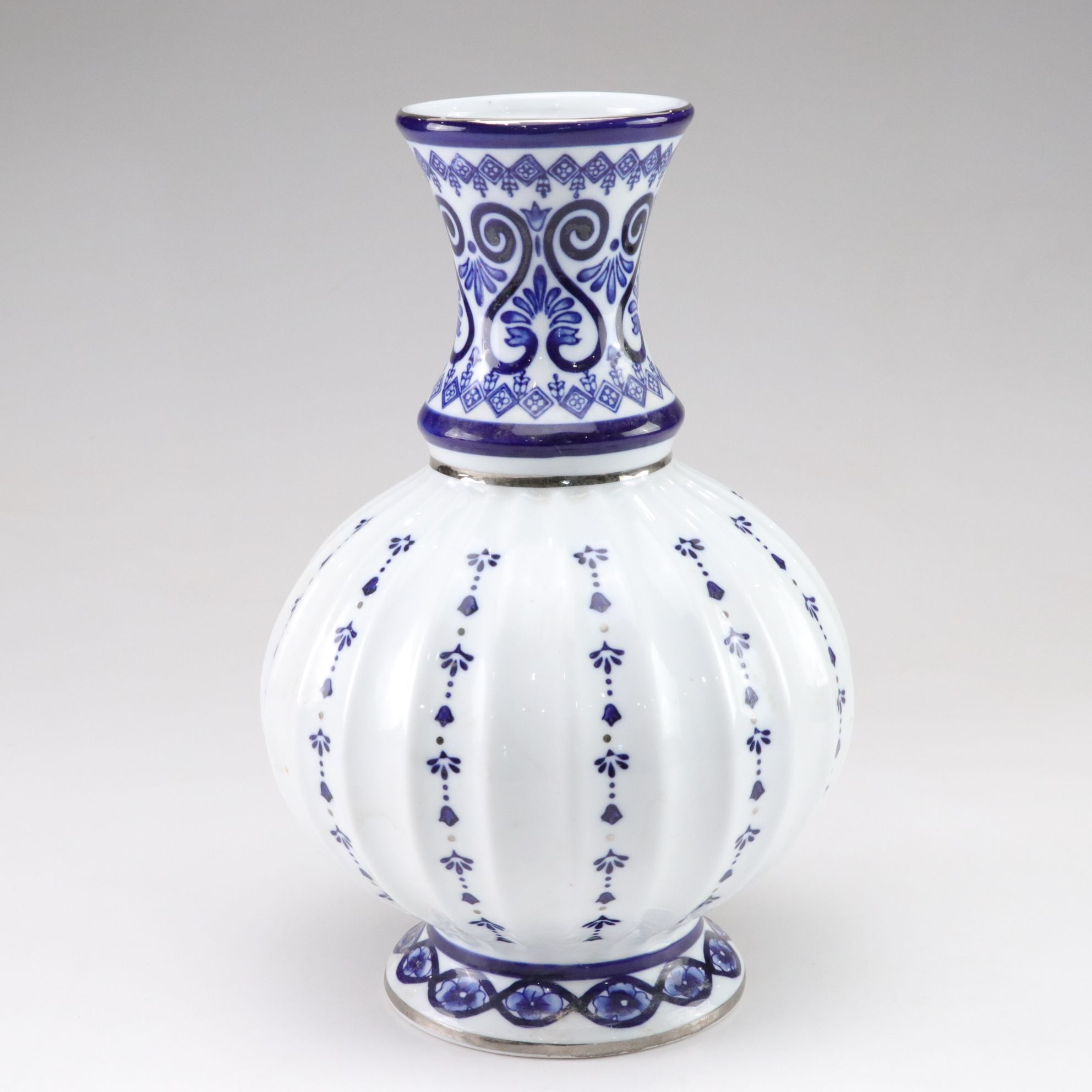 Blue & White Porcelain Bottle Vase