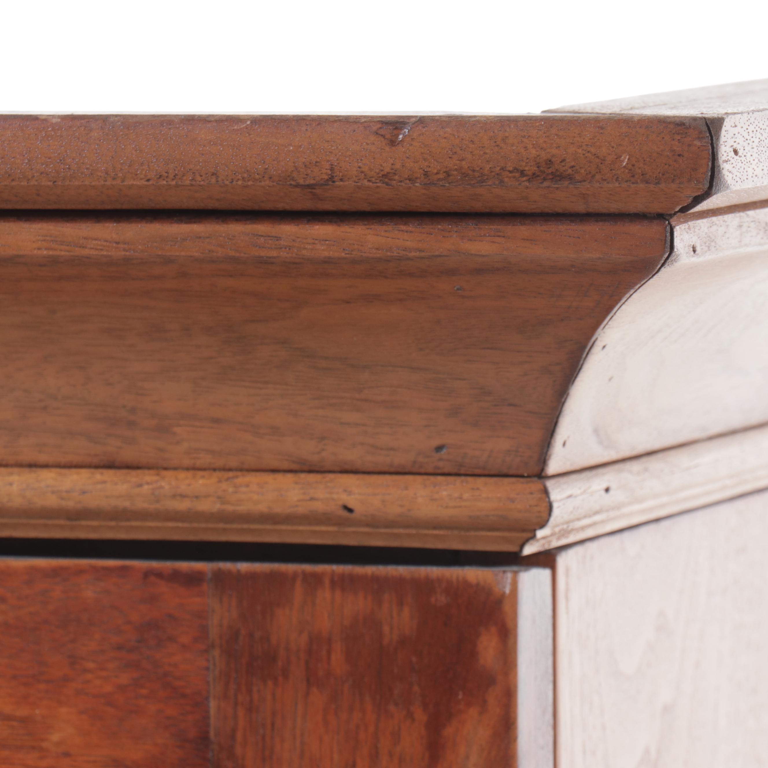 Large-Scale Victorian Walnut and Burl Walnut Secretary Bookcase, Circa 1870