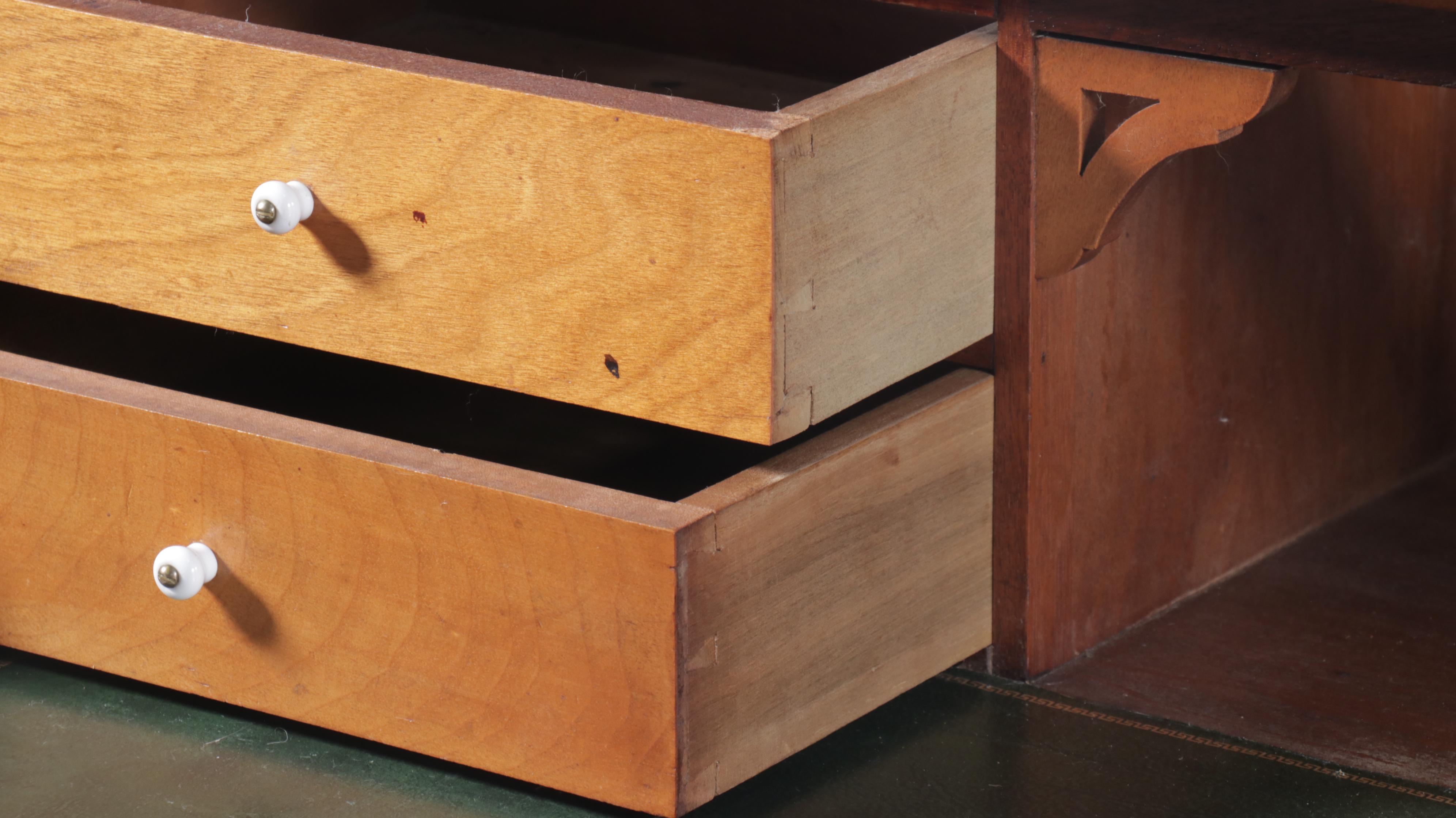 Large-Scale Victorian Walnut and Burl Walnut Secretary Bookcase, Circa 1870
