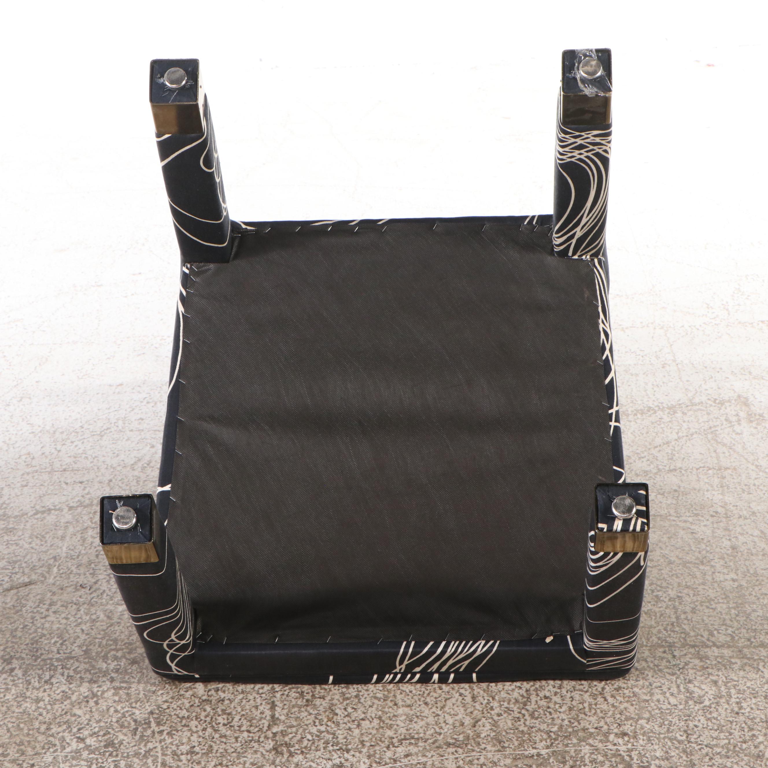 Five Piece Postmodern Dining Set with Glass Table and Scrolled Back Chairs