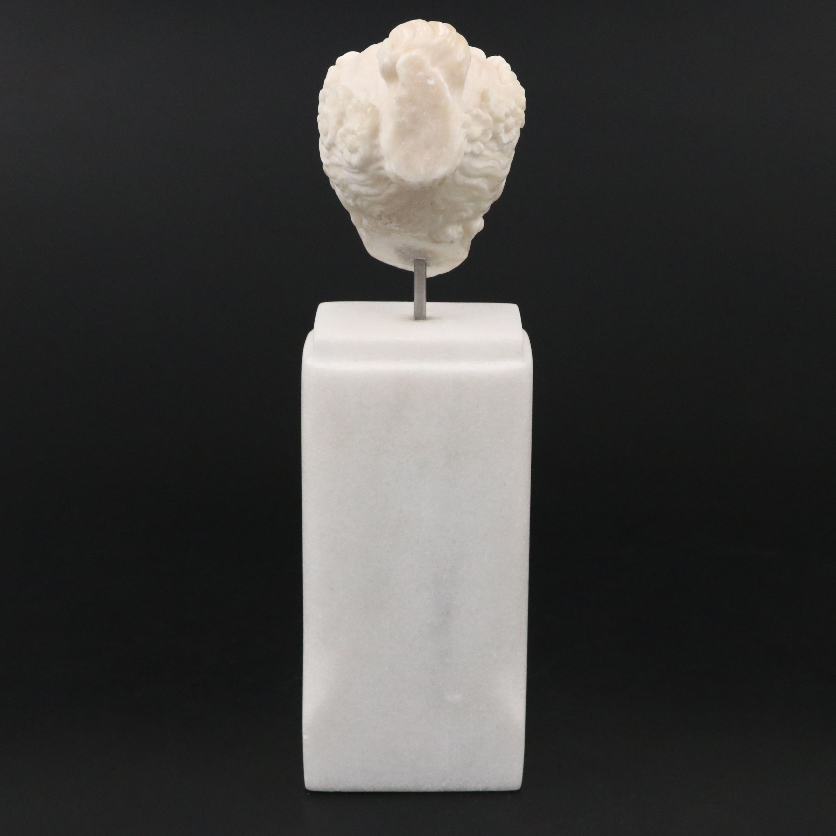 Antique Tour Carved Alabaster Neoclassical Head, 19th Century