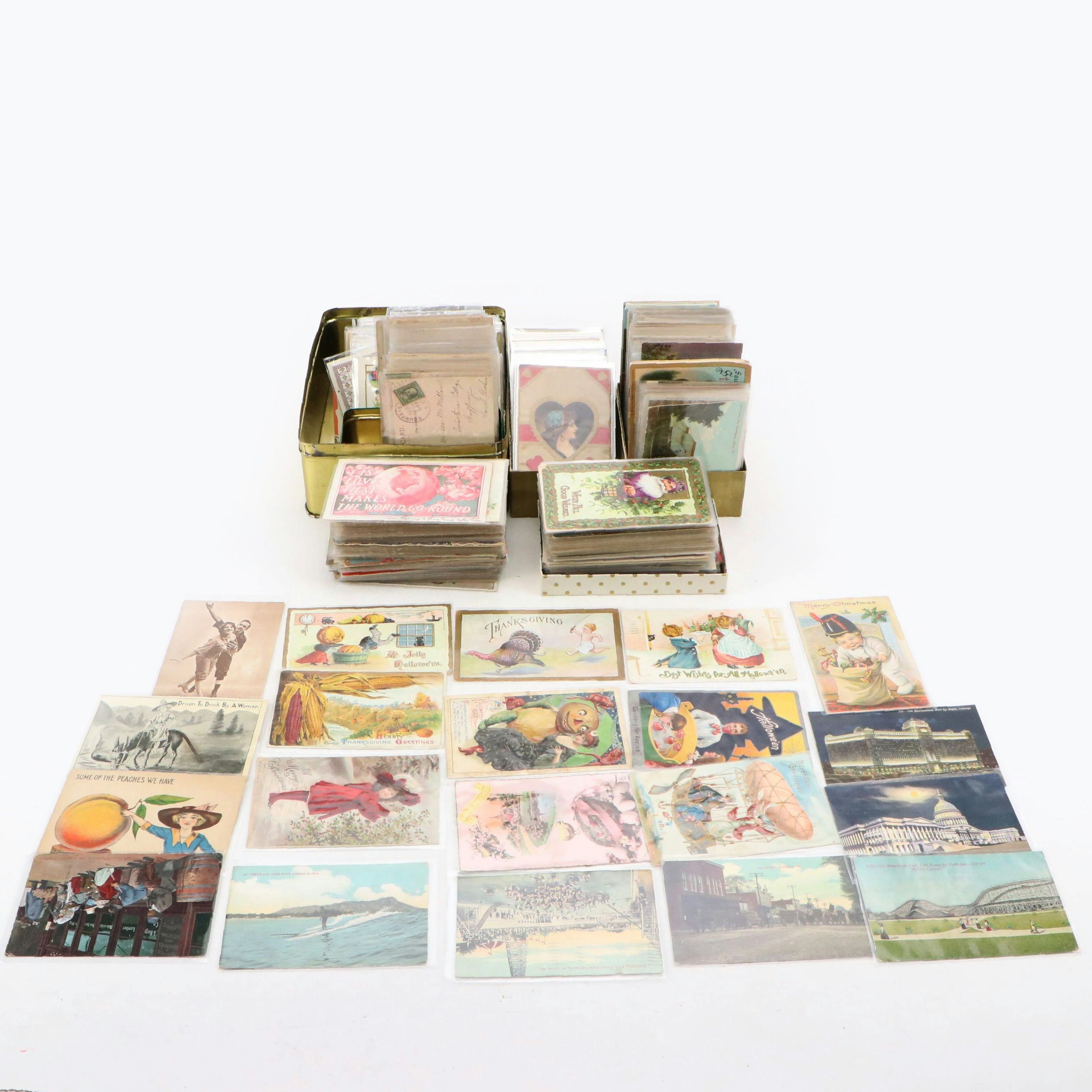 Halloween, Christmas, American and Other Novelty Postcards, Early to Mid-20th C.