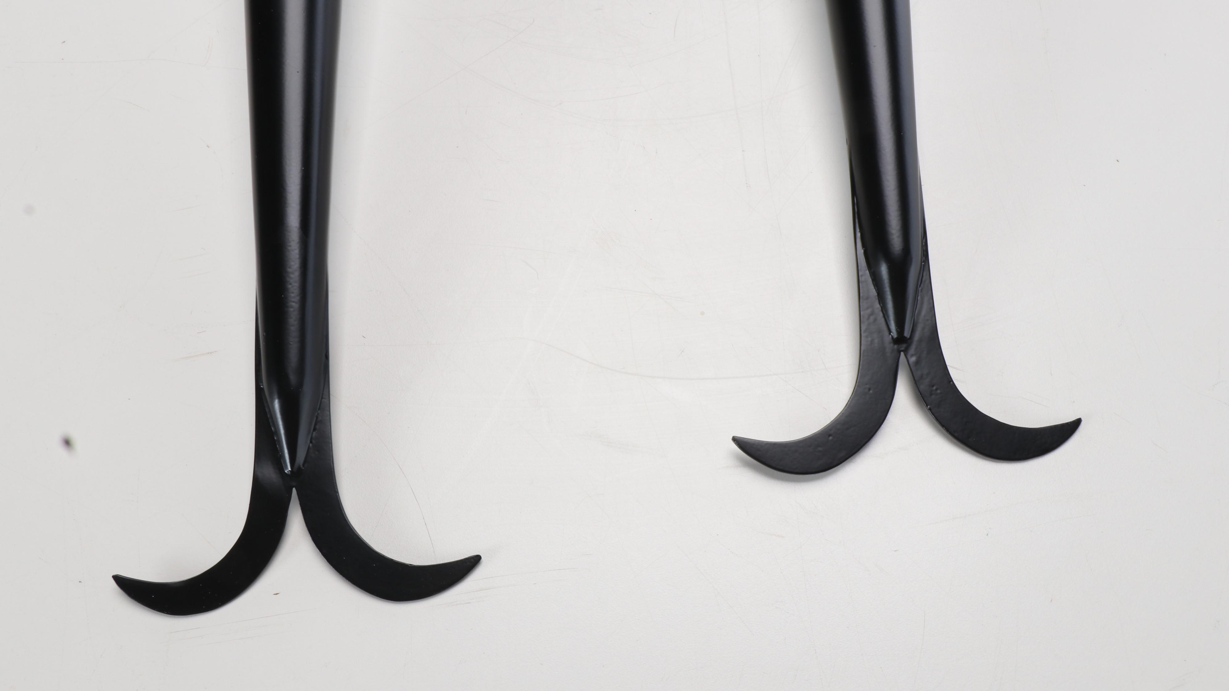 Pair of Spanish Revival Style Black Metal Wall Torchiere Lights