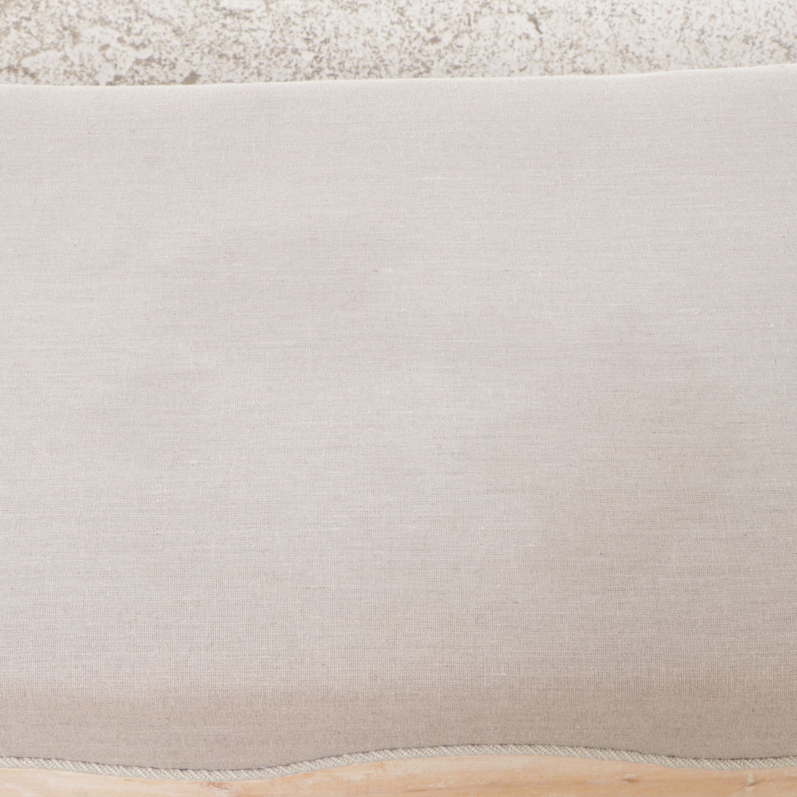 Swedish Gustavian Style Bench-Made Carved Wood and Upholstered Long Bench