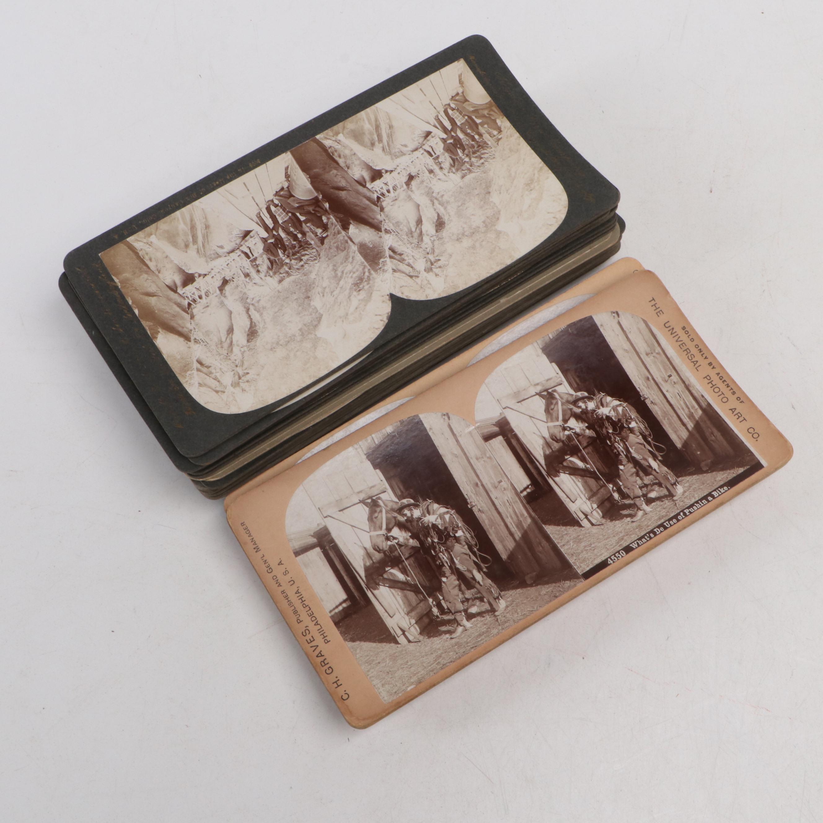 James M. Davis "The Saturnscope" with Other Stereoscopes and View Cards