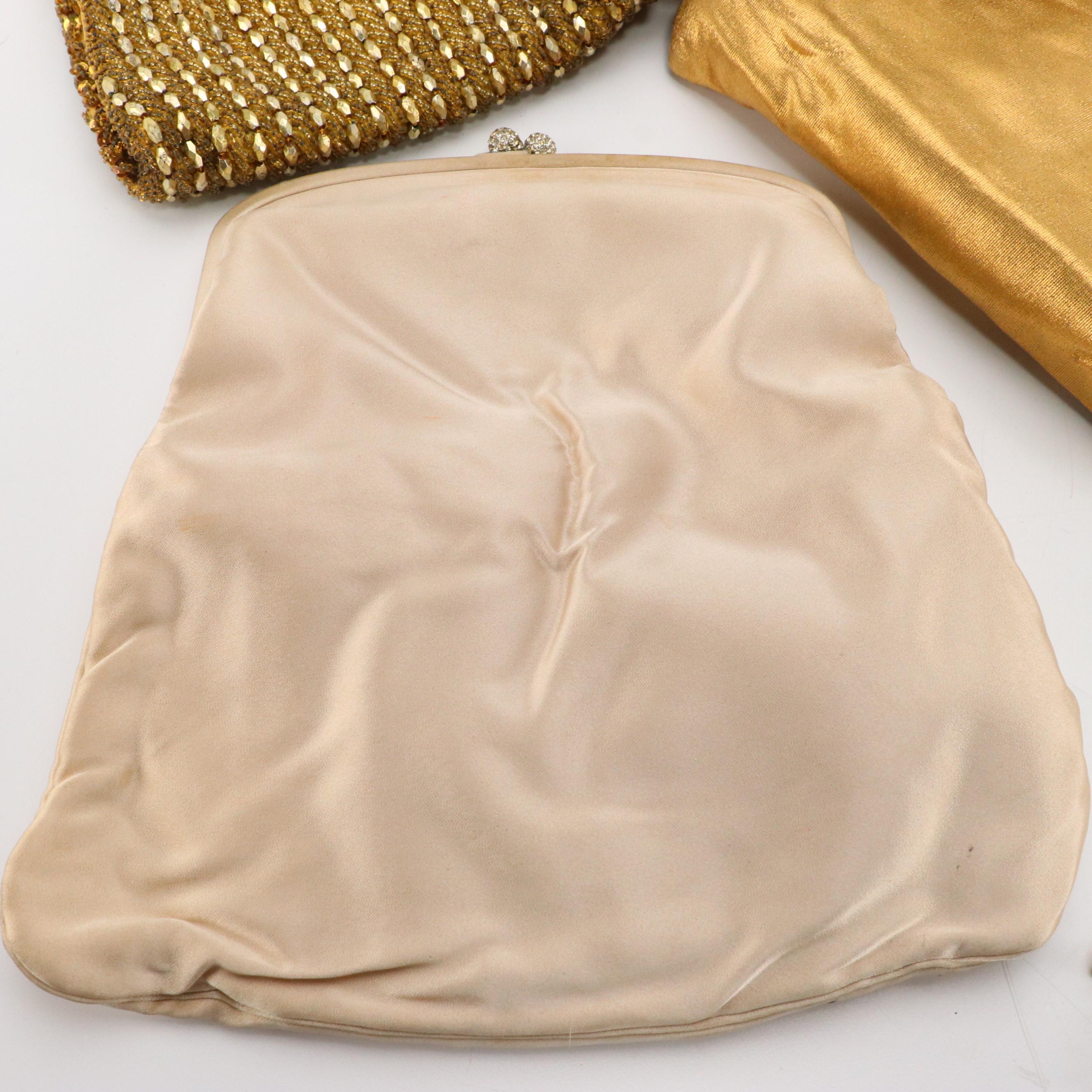 Richere Micro Beaded, Other Metallic Leather Evening Bags and Foldover Clutches