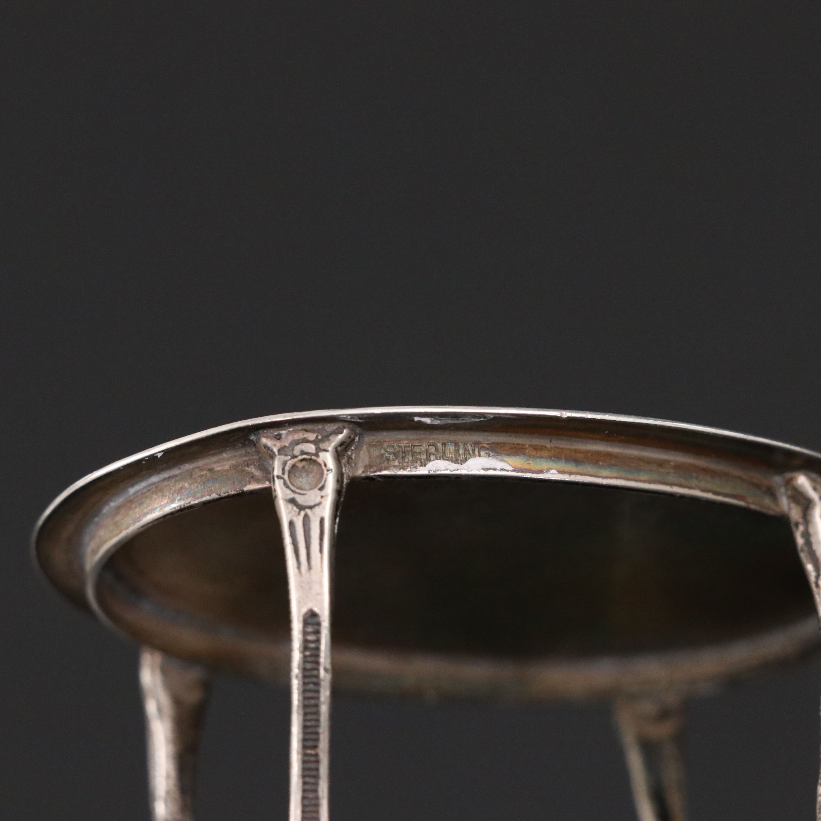 Miniature Sterling Silver Bistro Table and Lily Chairs