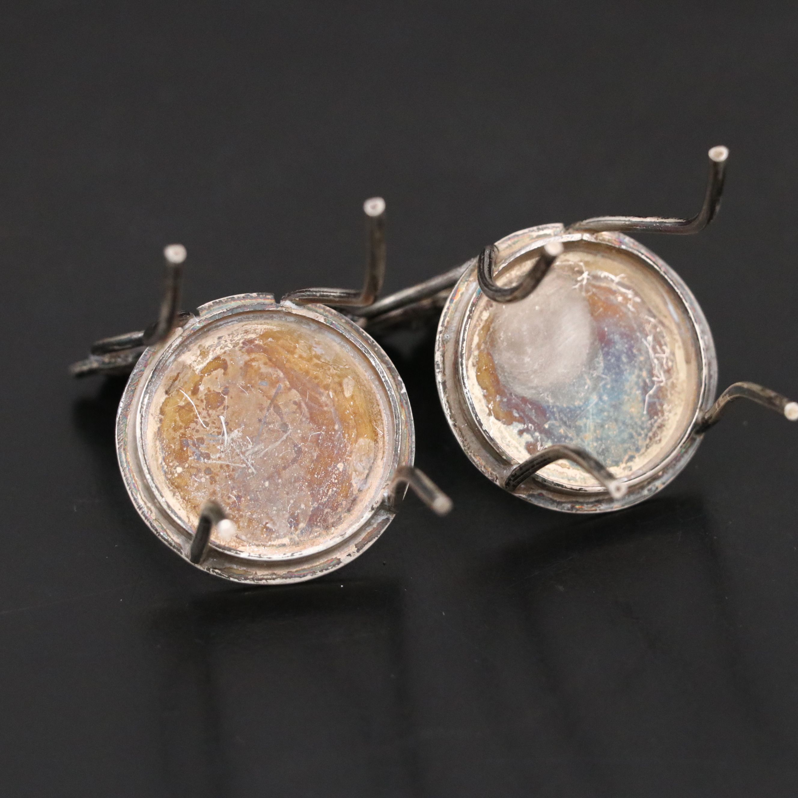 Miniature Sterling Silver Bistro Table and Lily Chairs