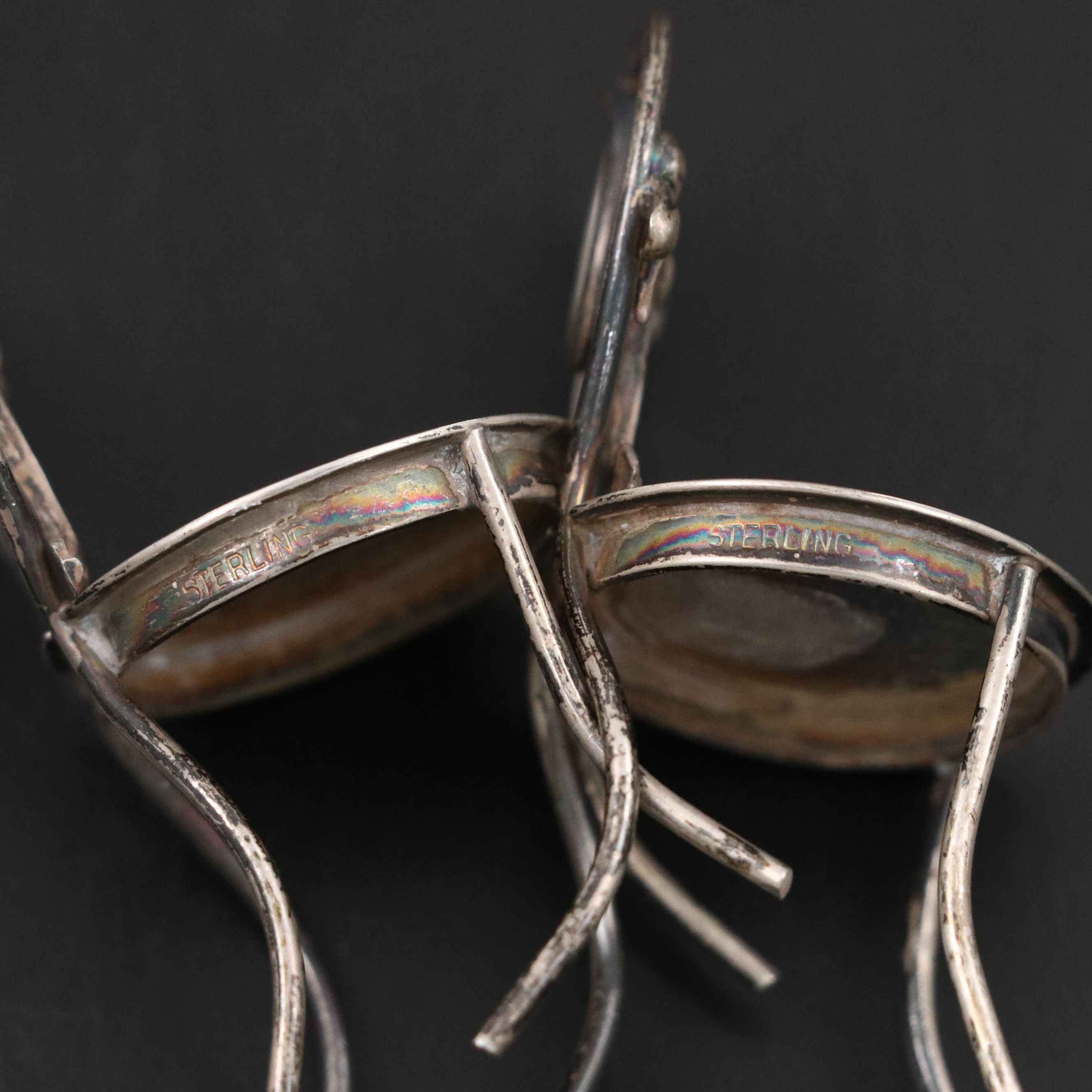 Miniature Sterling Silver Bistro Table and Lily Chairs