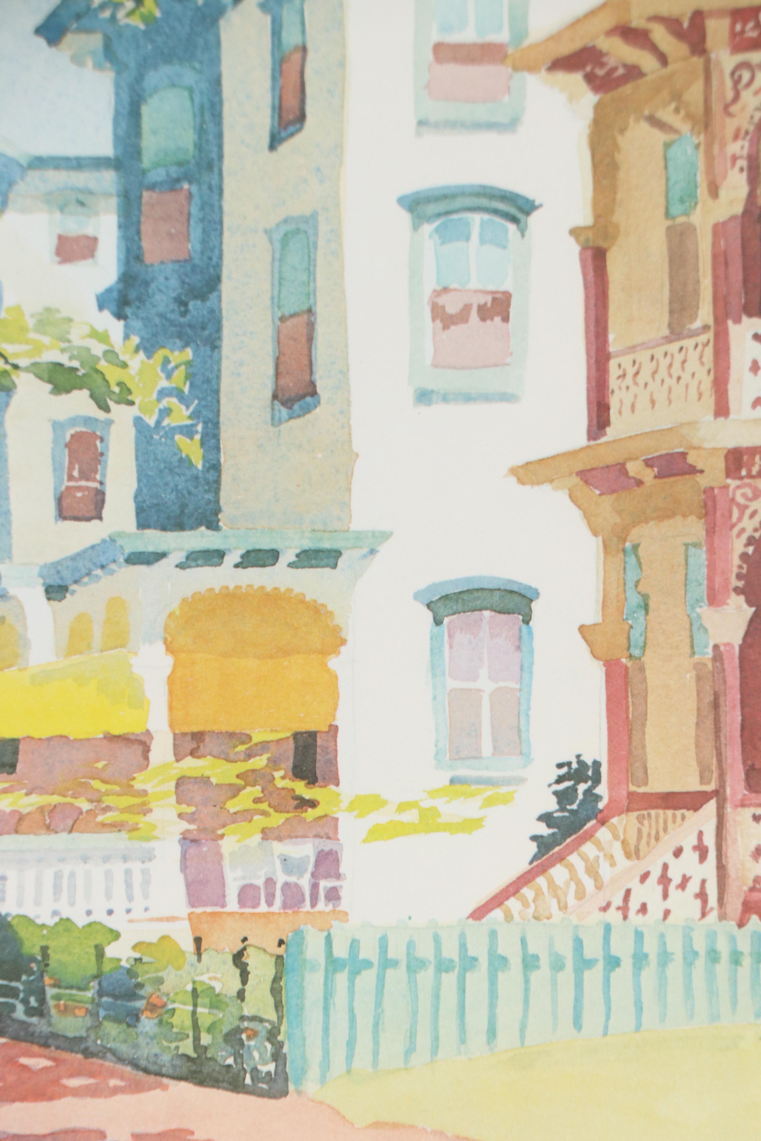 After Alice Steer Wilson Offset Lithograph "Washington Street, Cape May"