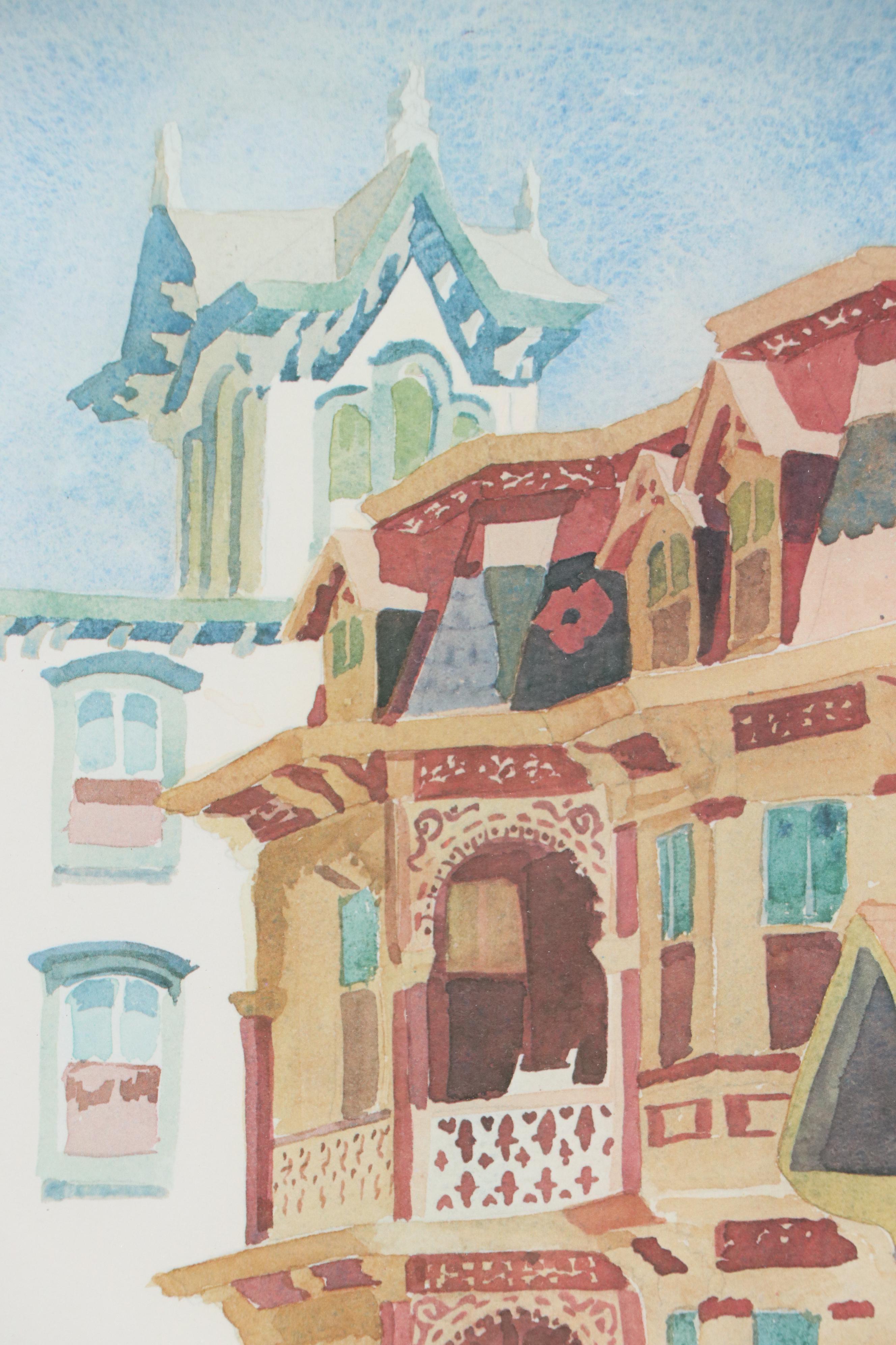 After Alice Steer Wilson Offset Lithograph "Washington Street, Cape May"