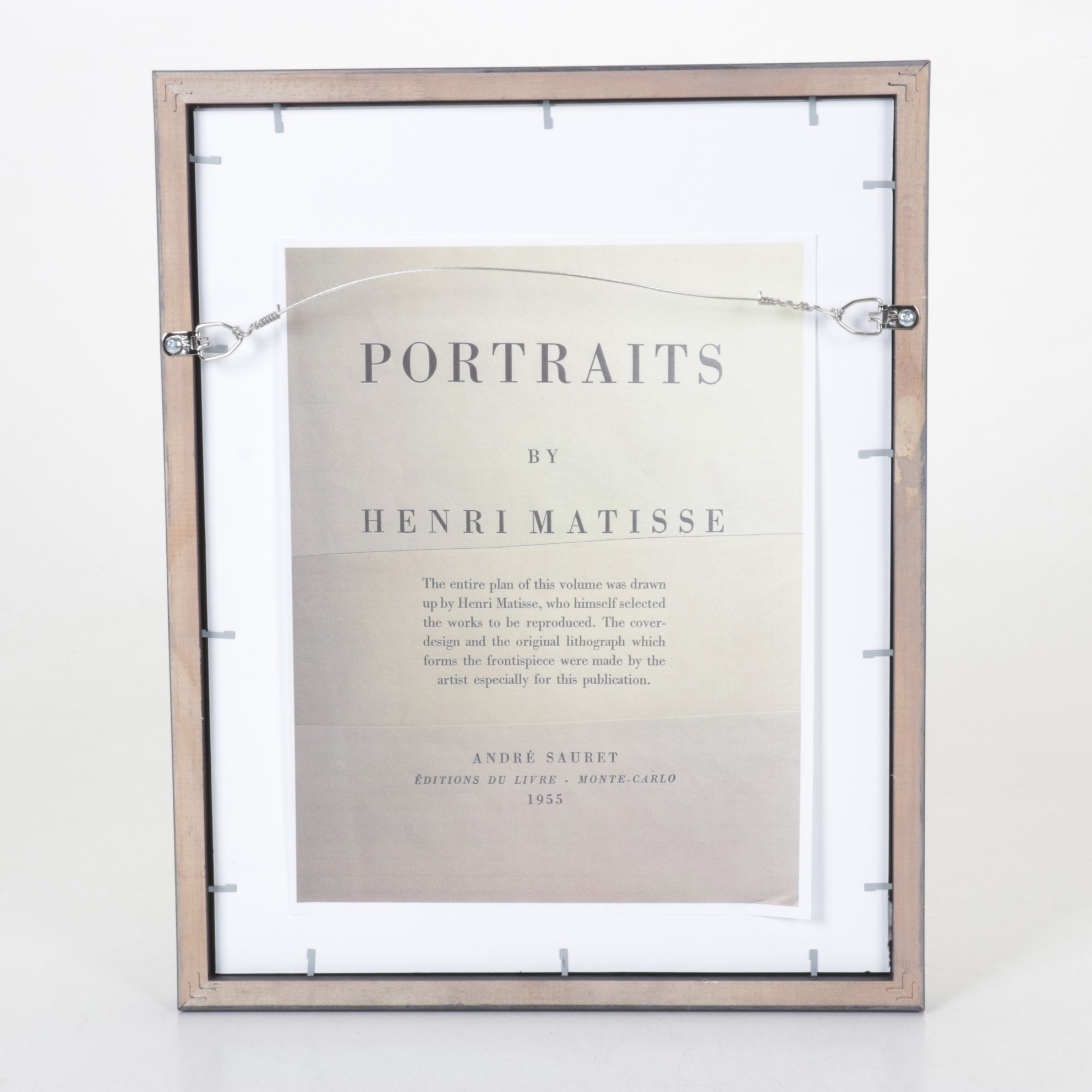 Photogravure after Henri Matisse for "Portraits"