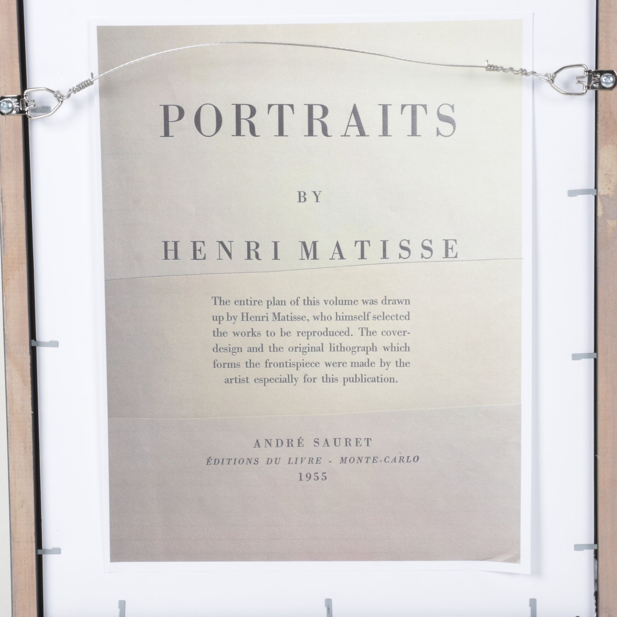 Photogravure after Henri Matisse for "Portraits"