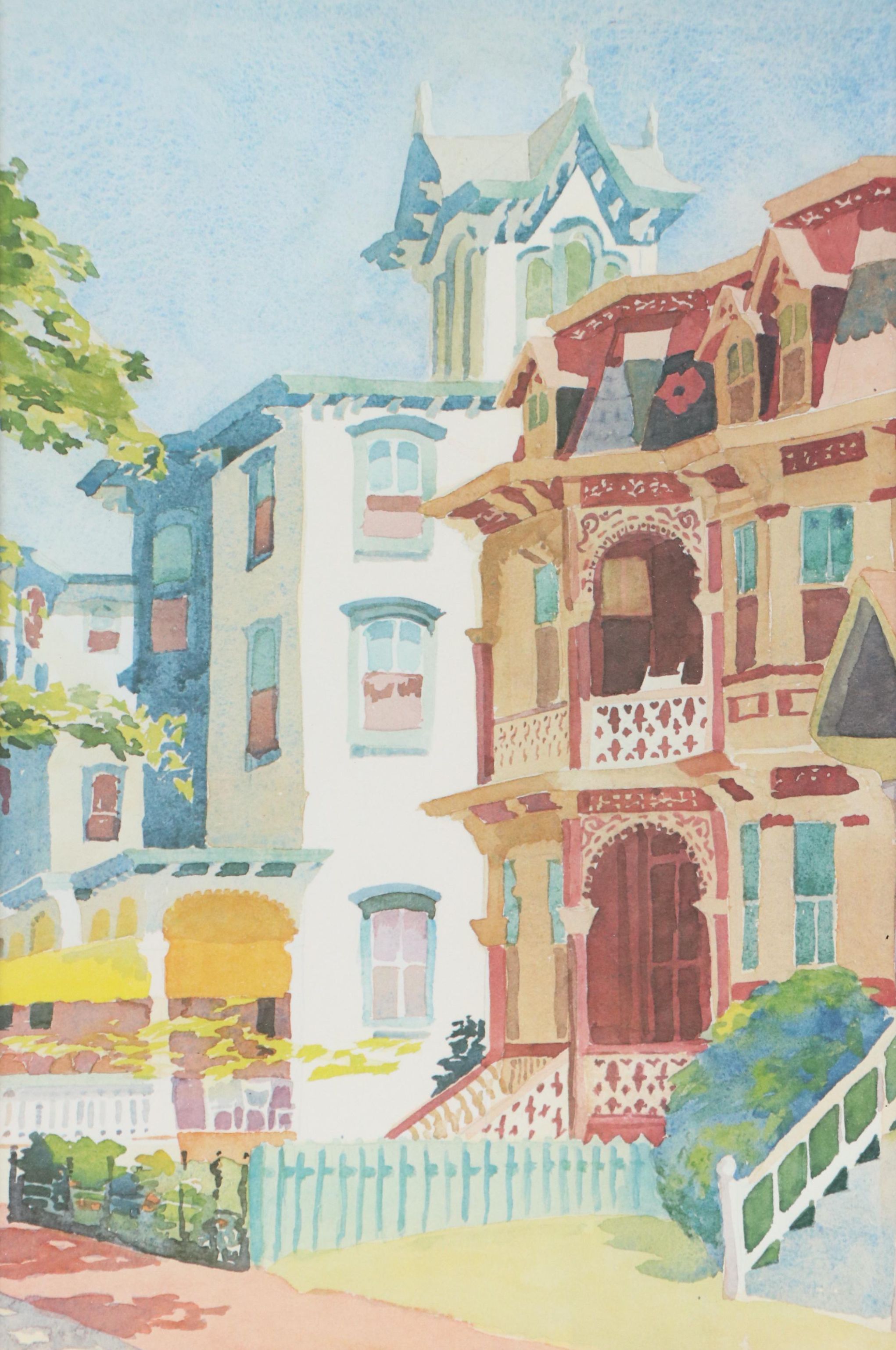 After Alice Steer Wilson Offset Lithograph "Washington Street, Cape May"