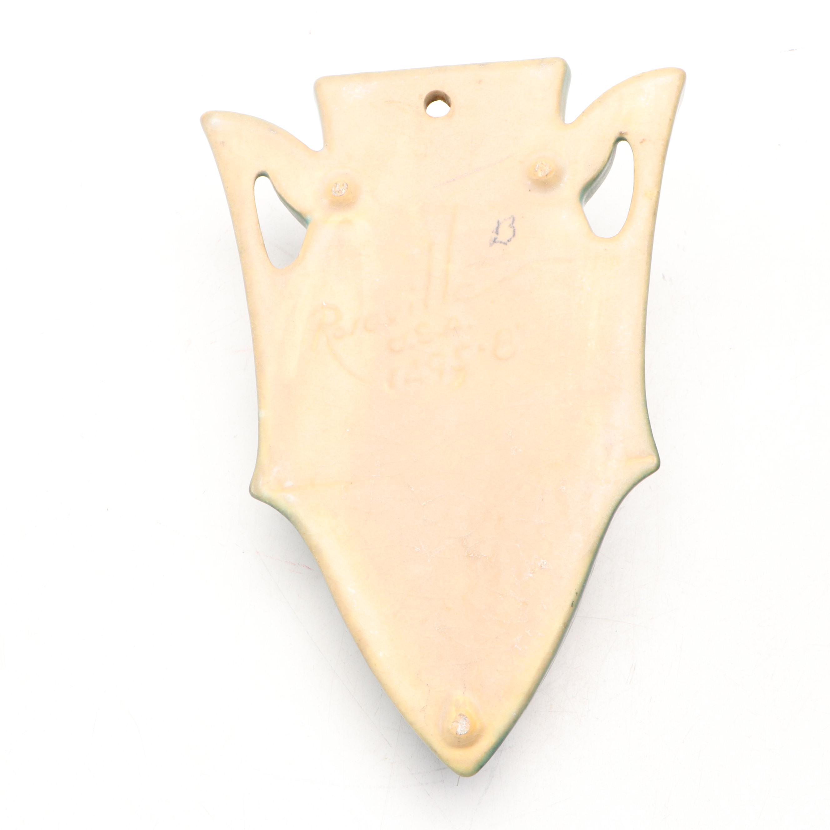 Roseville Pottery "Apple Blossom" Hanging Planter and "Clematis" Wall Pocket