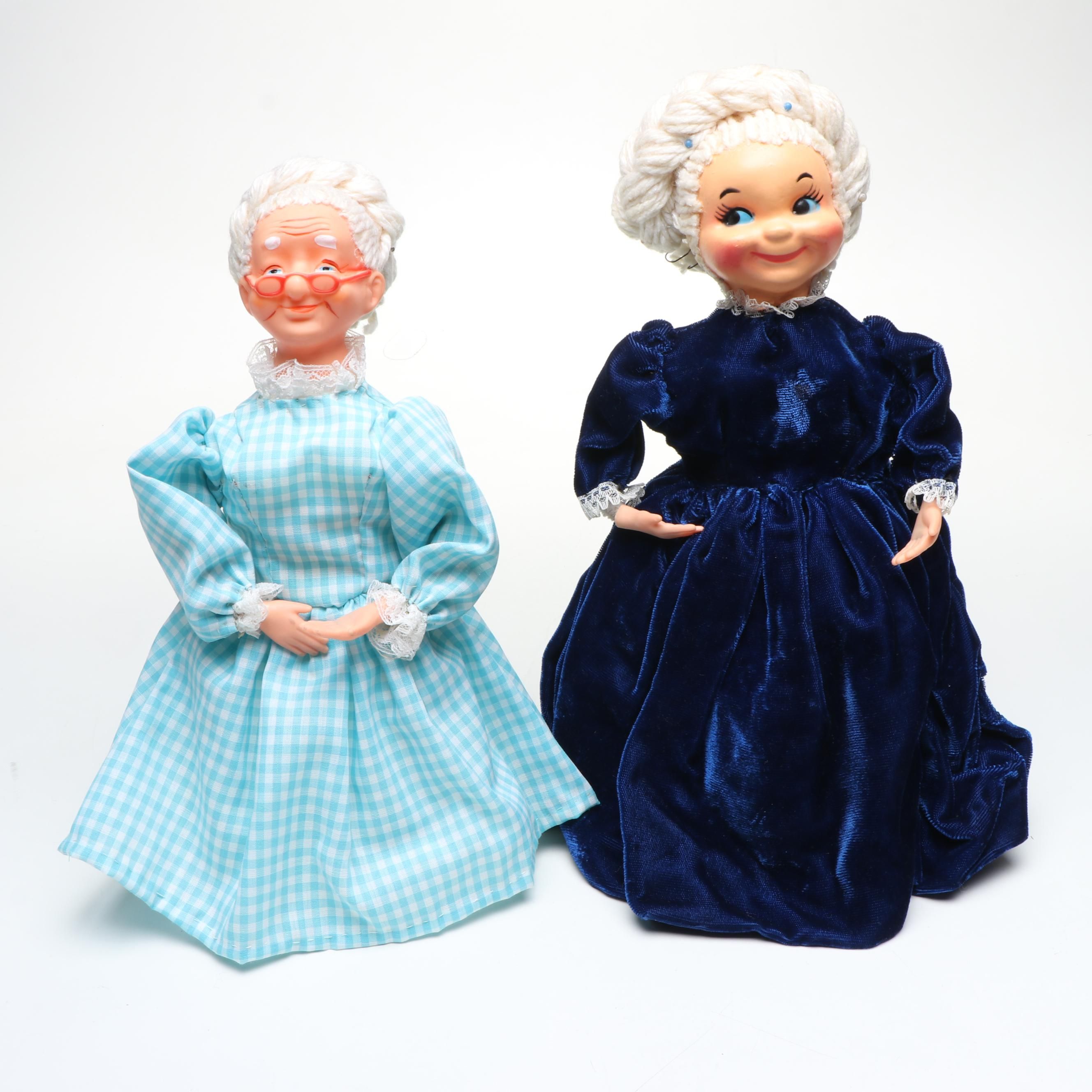 Handmade Dish Soap Bottle Dolls, Mid to Late 20th Century