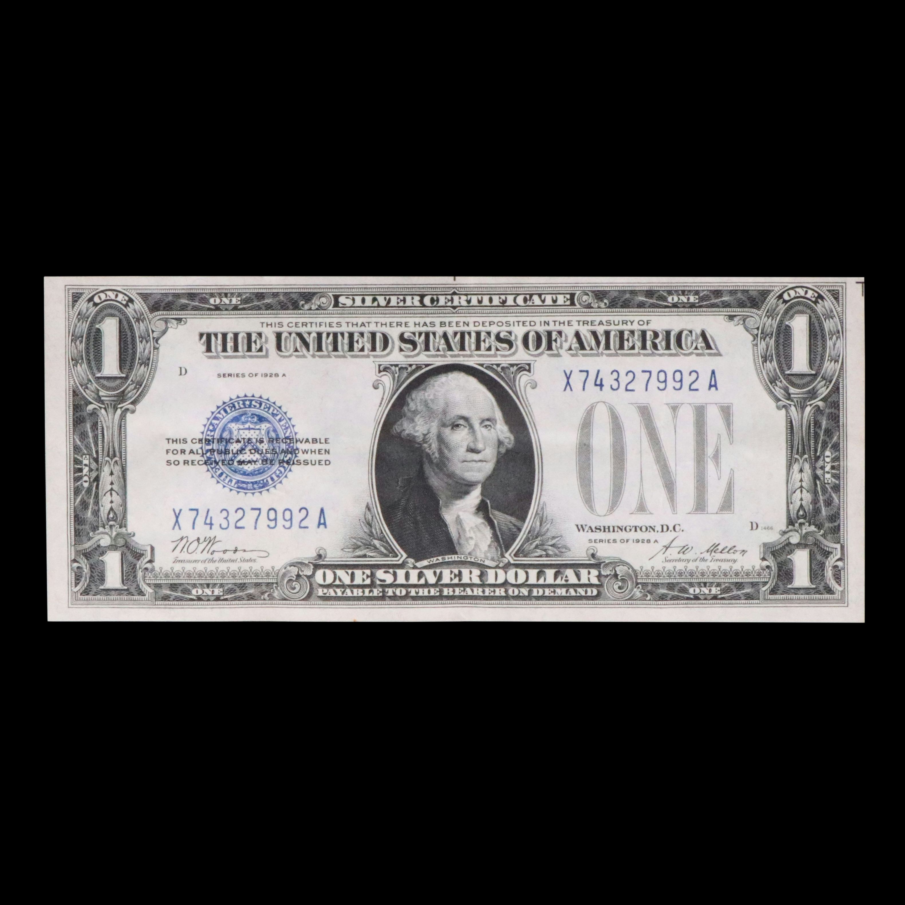 1928 A One Dollar Funny Back Silver Certificate