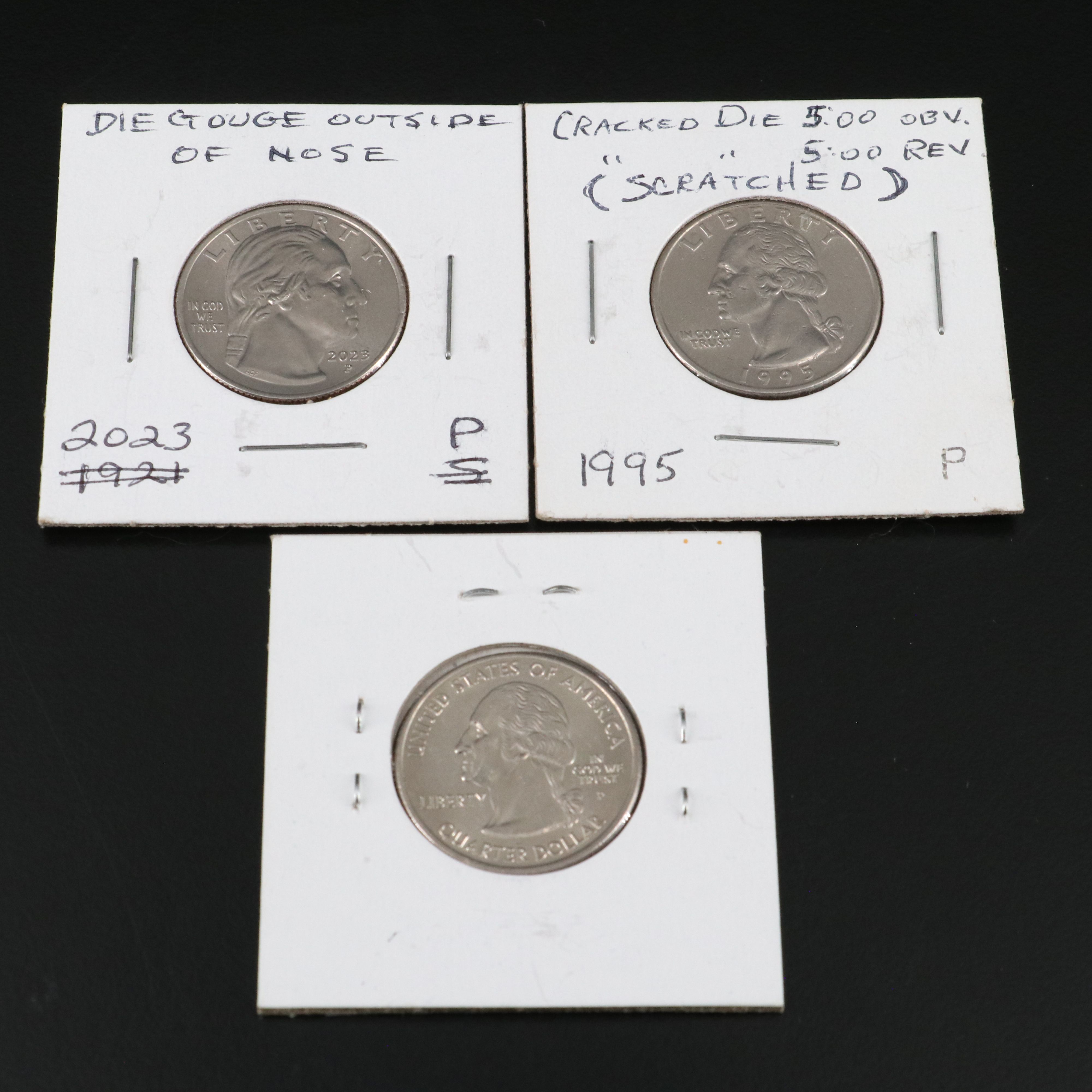 Collection of Eight U.S. Coins with minor Varieties or Errors