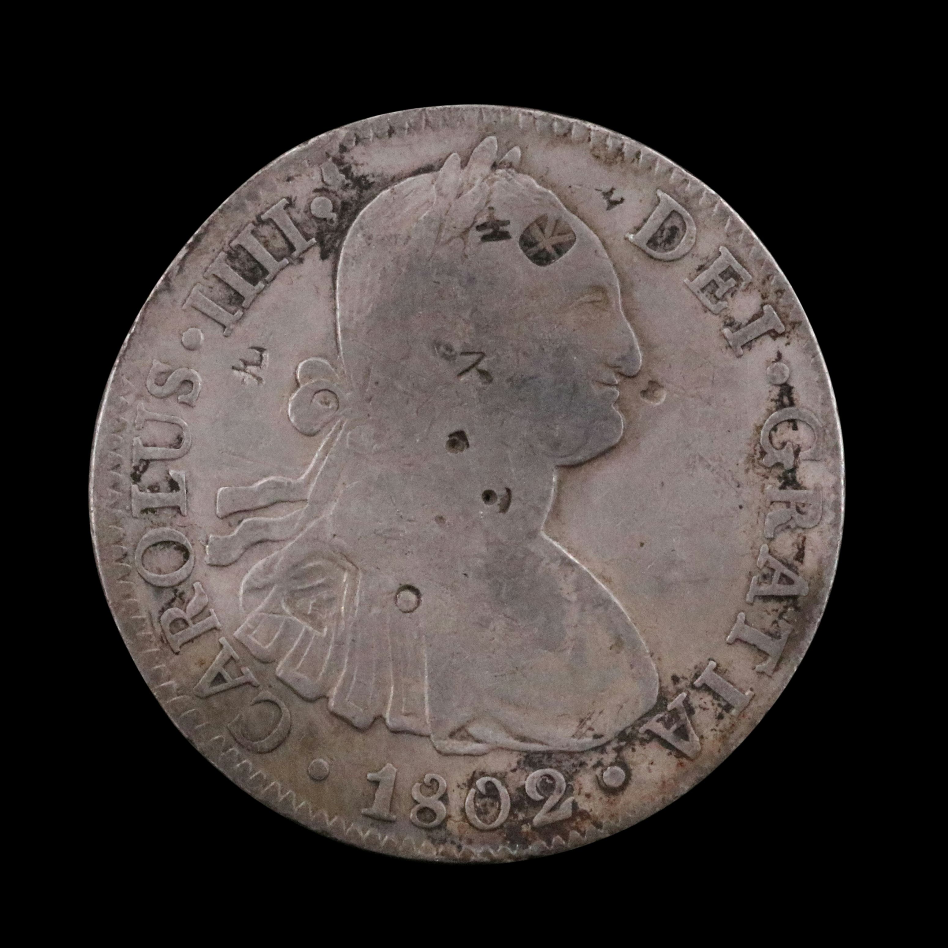 1802 Mexico Carolus llll 8 Reales with Chop Marks