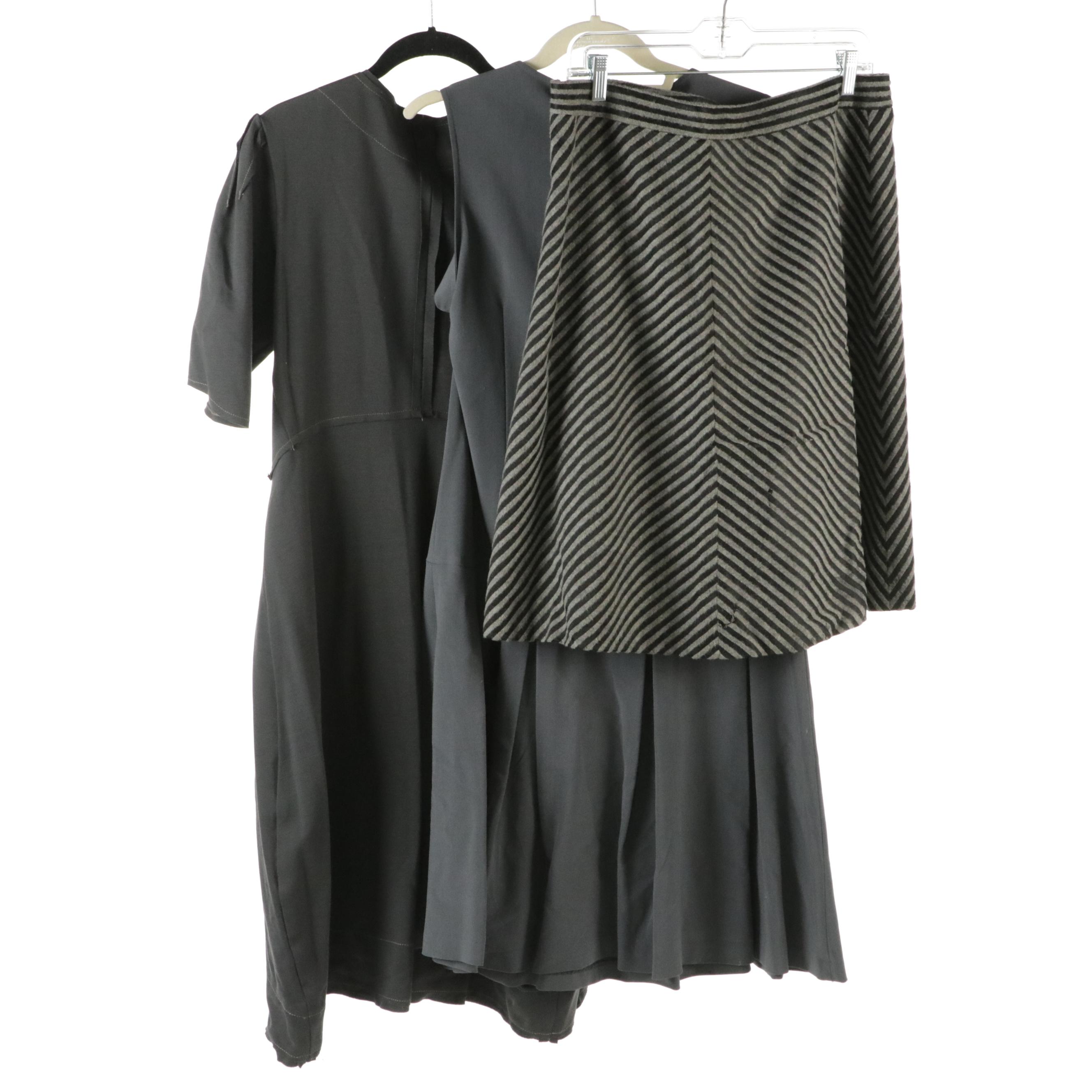 Aimee Short Sleeve Dress, Helen Wang Sleeveless Dress, and Giorgio Armani Skirt