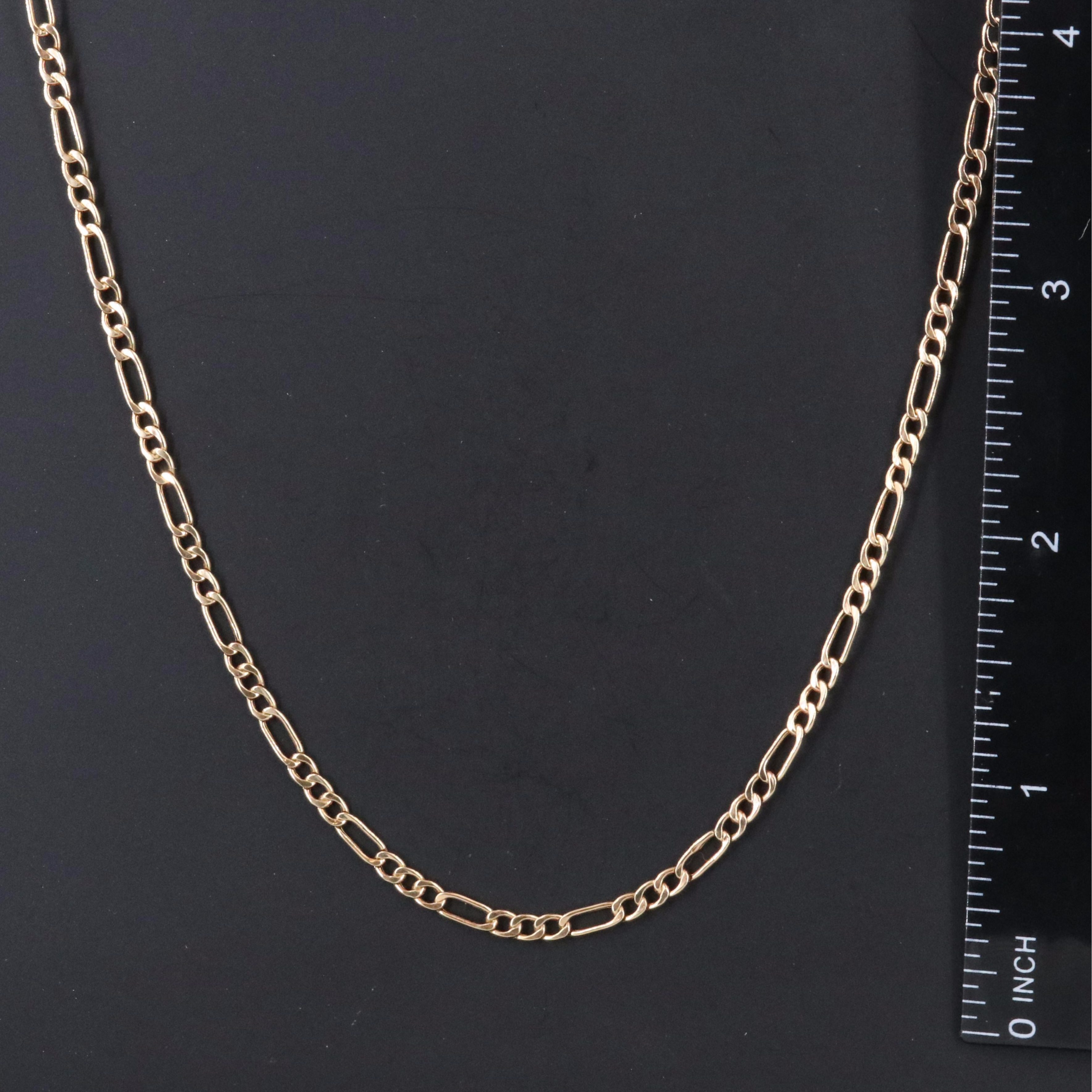 10K Figaro Chain Necklace