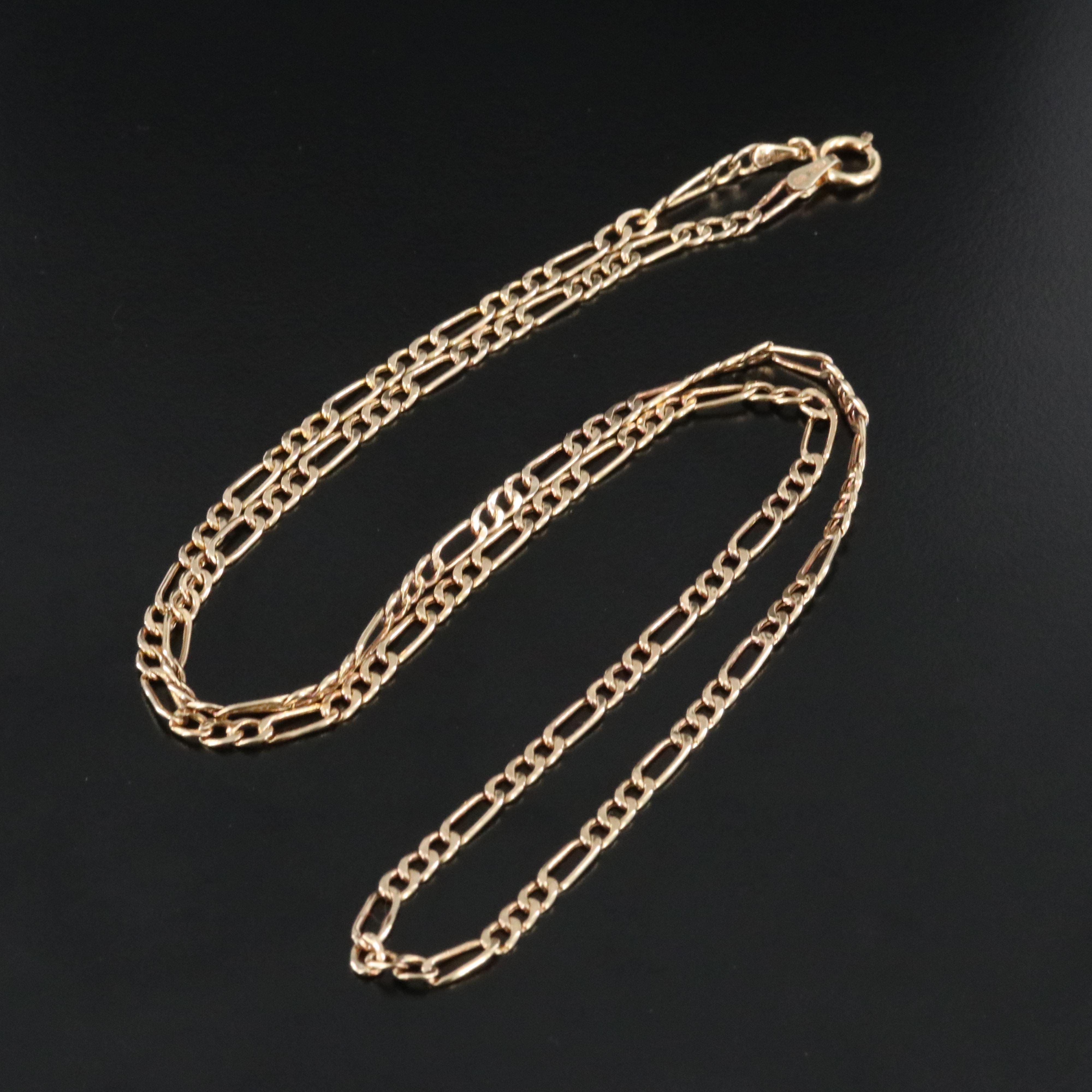 10K Figaro Chain Necklace
