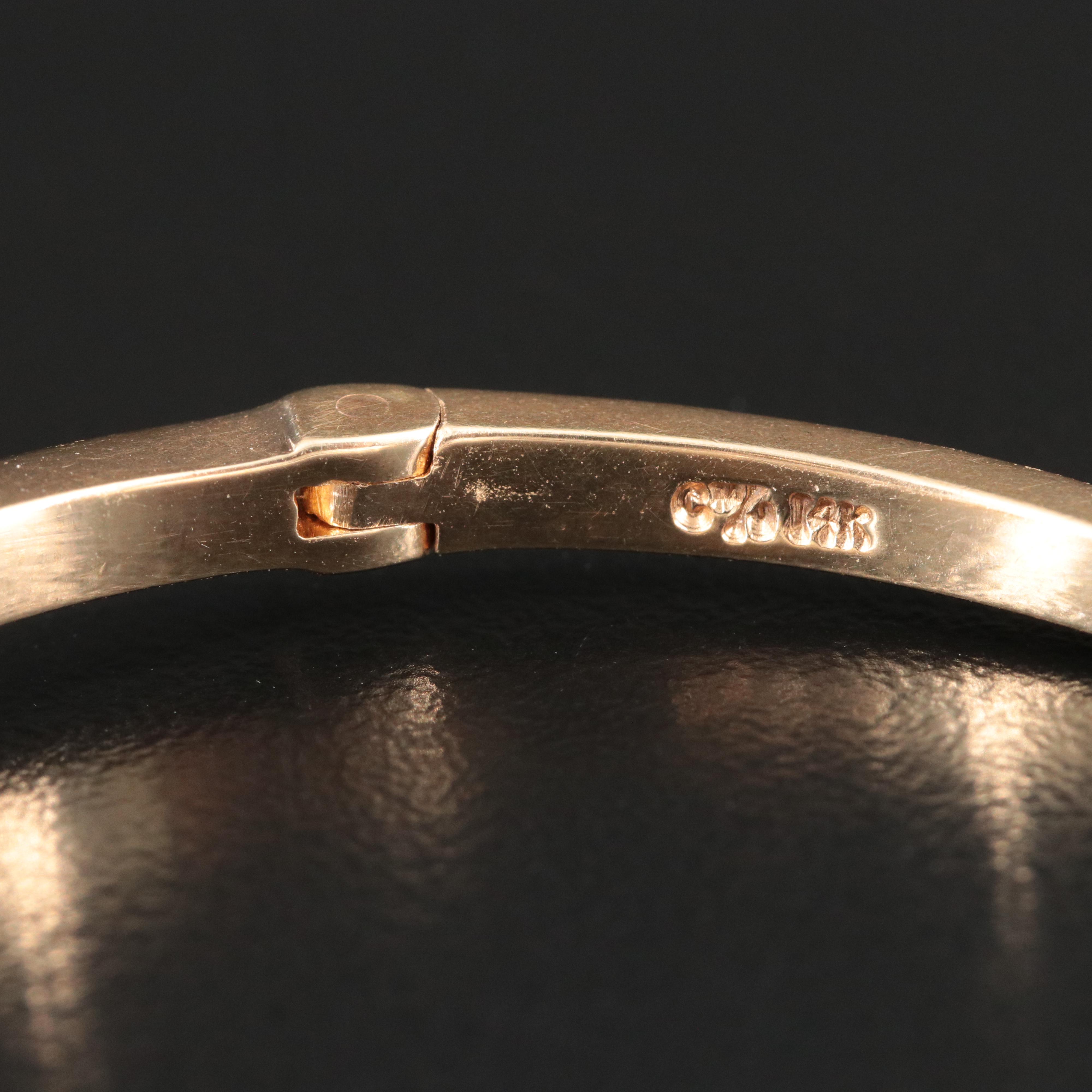 14K 0.47 CT Diamond Hinged Bangle Bracelet