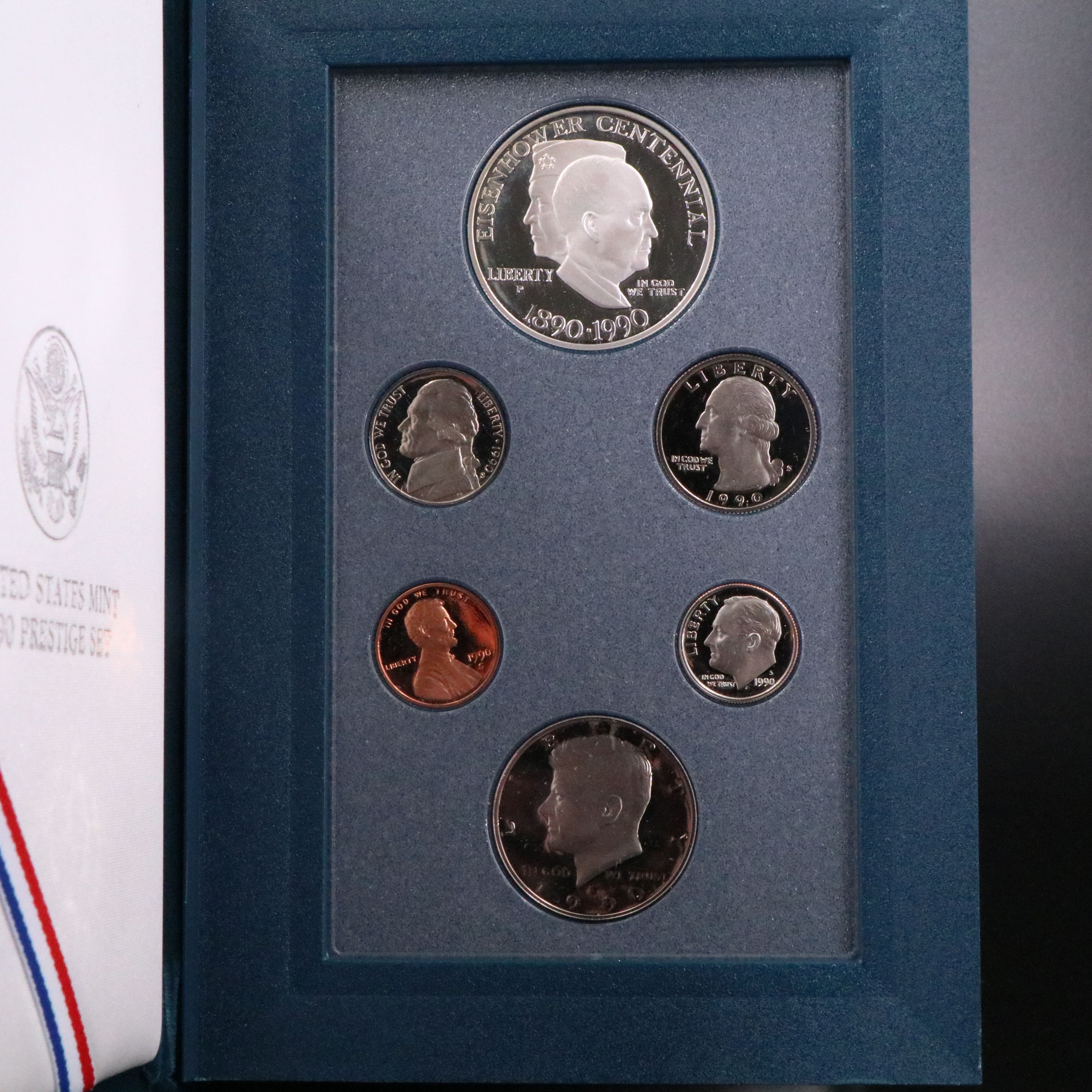 Four U.S. Prestige Proof Sets: 1987, 1989, 1990, and 1993