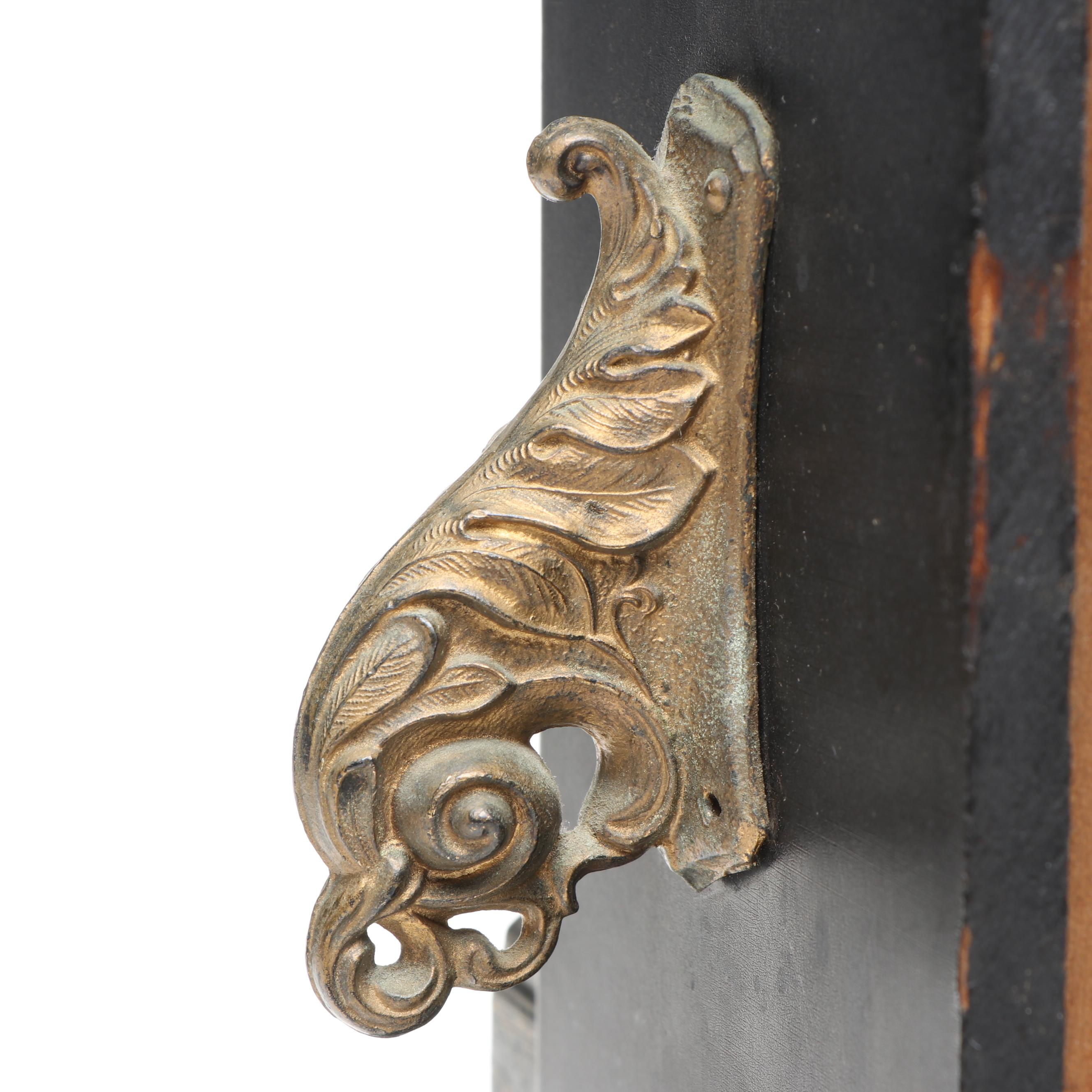 Neoclassical Style E. Ingraham Co. Wooden and Brass Mantel Clock