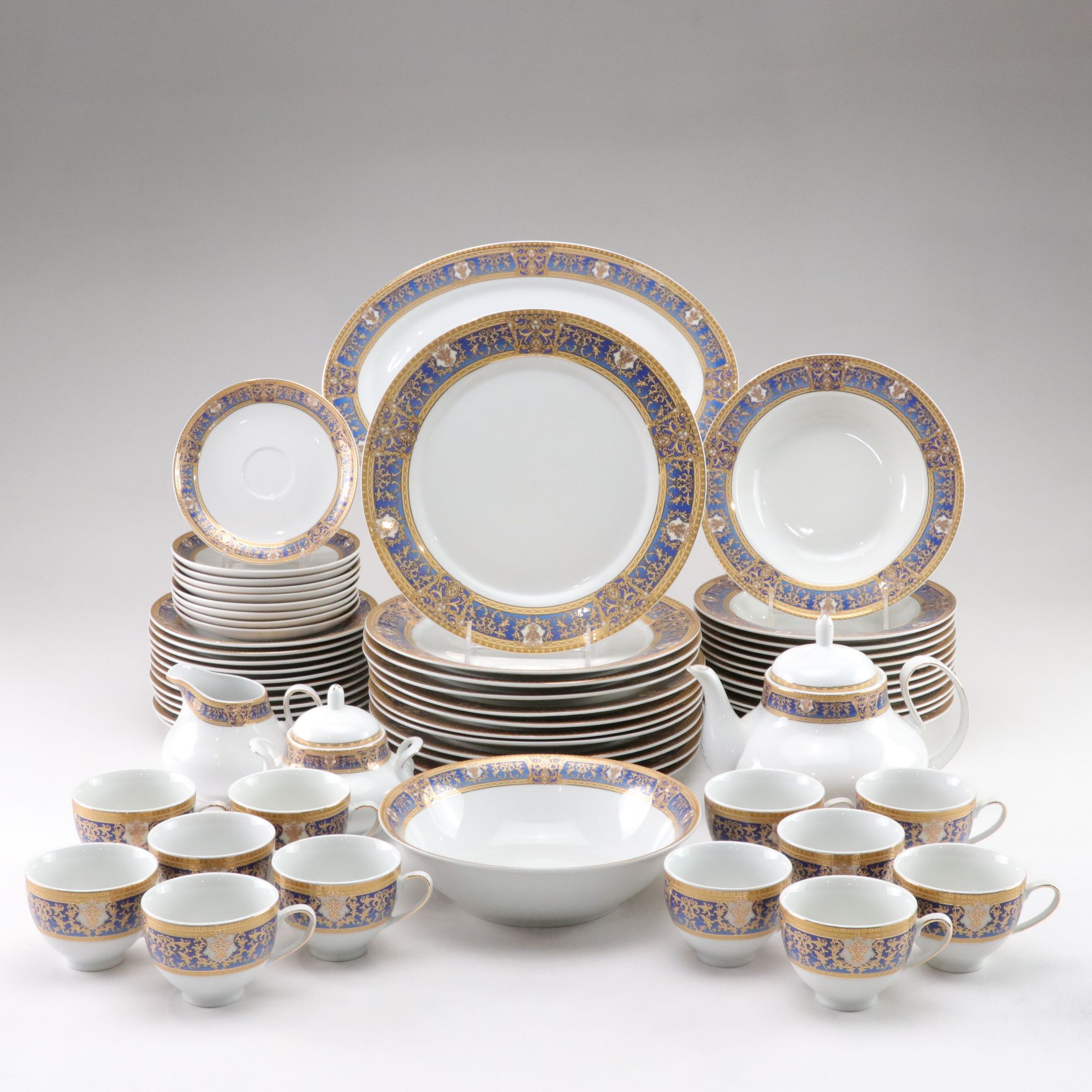 Pegasus Porcelain Dinnerware Set for Twelve Diners & More