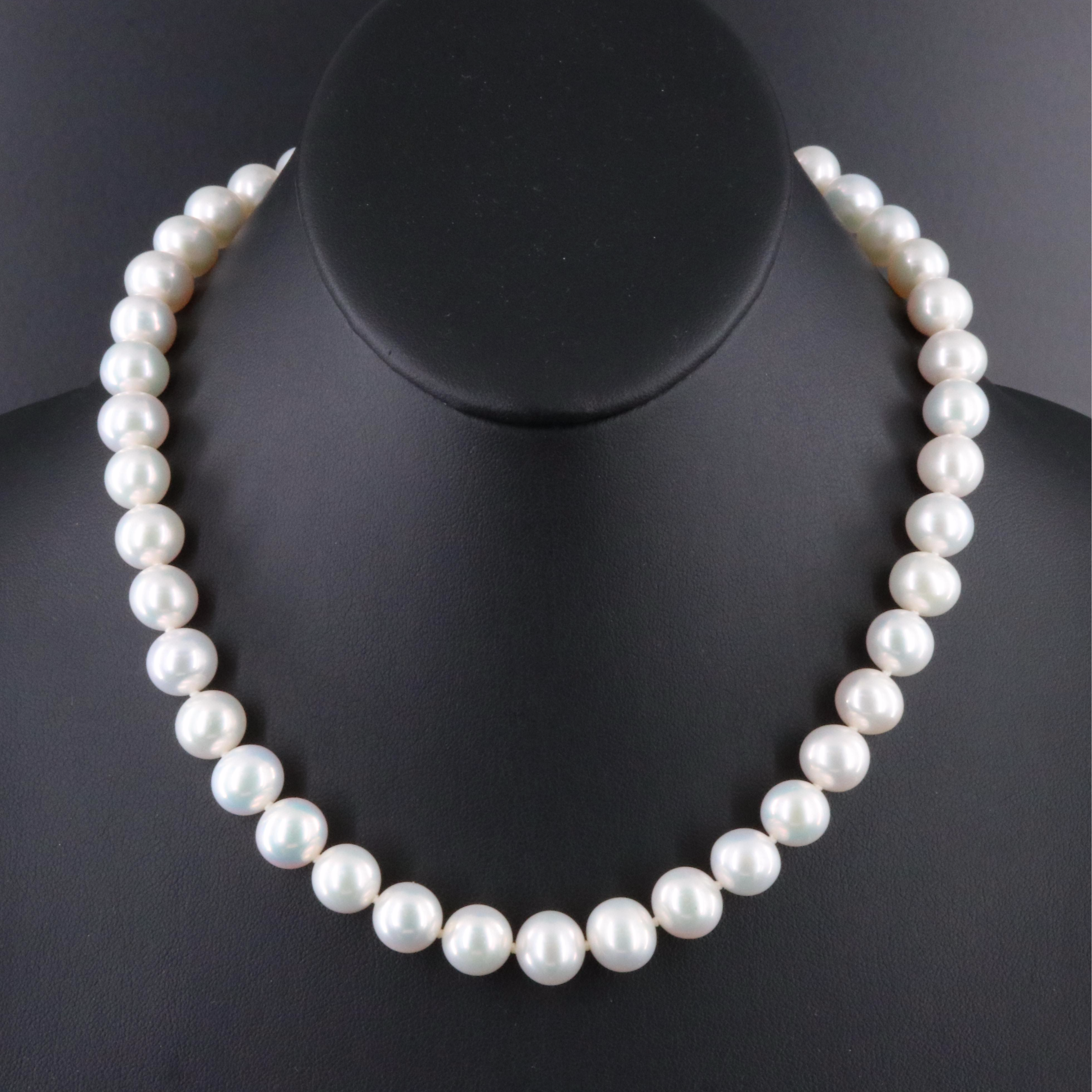 Semi Baroque  Pearl Necklace with 14K Clasp