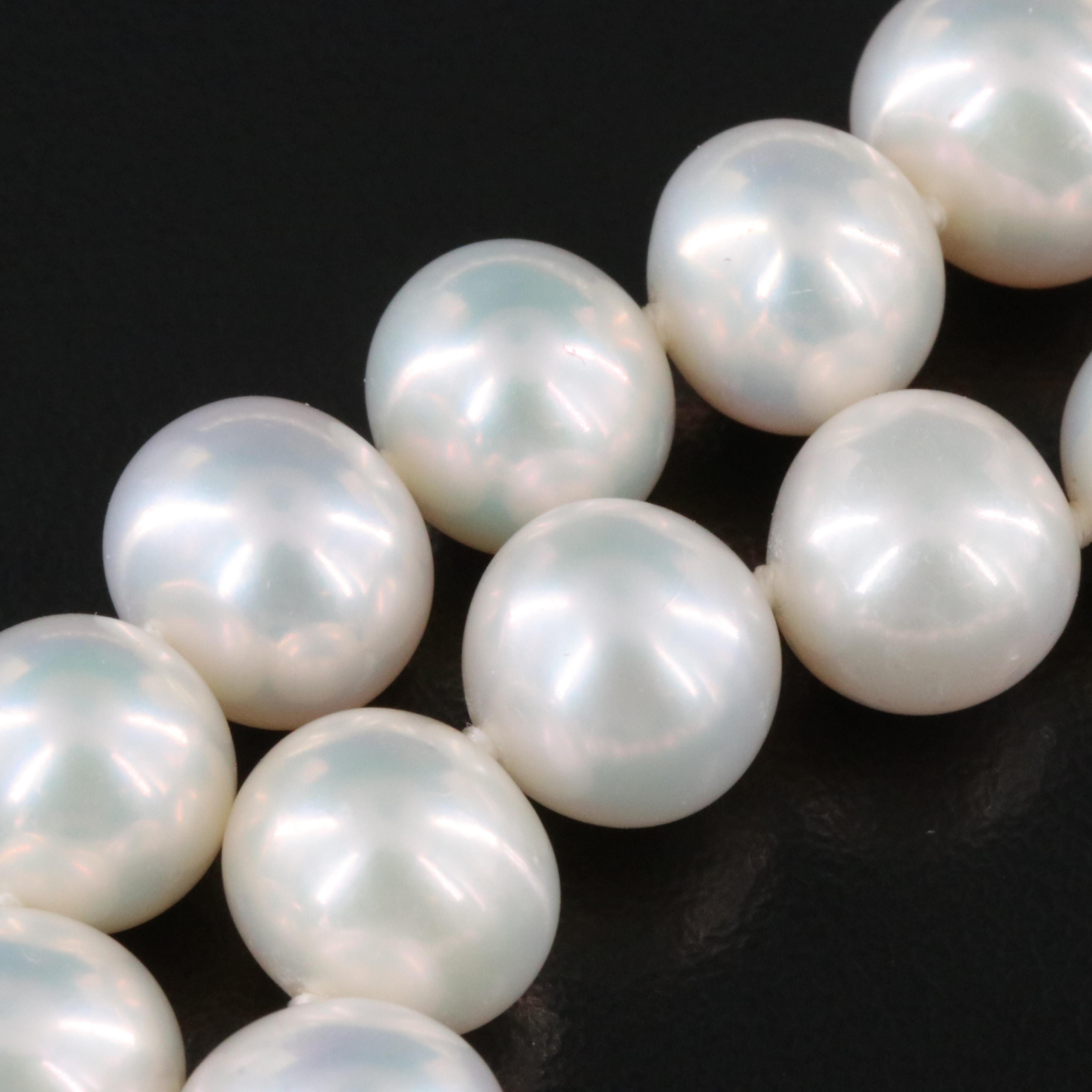 Semi Baroque  Pearl Necklace with 14K Clasp