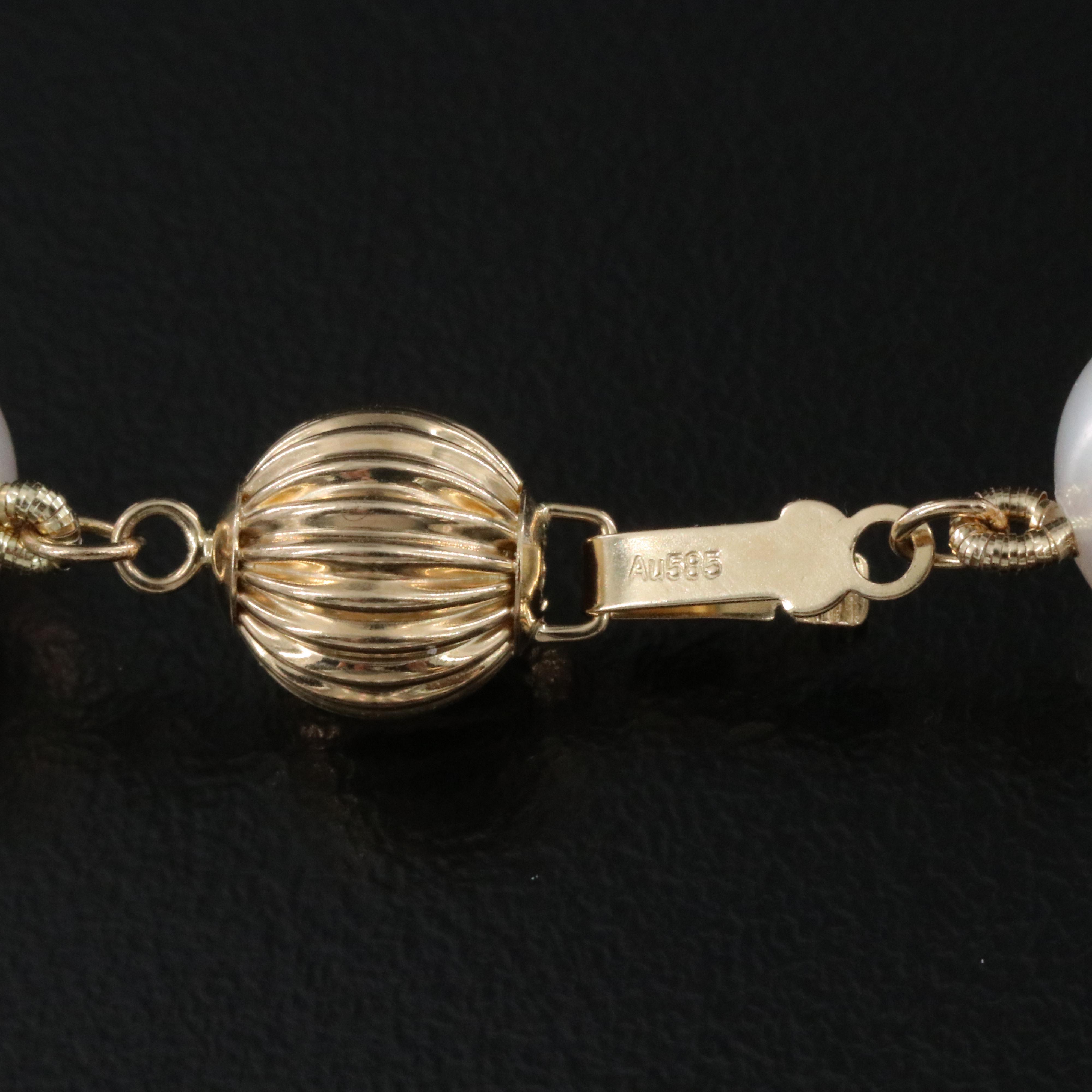 Semi Baroque  Pearl Necklace with 14K Clasp