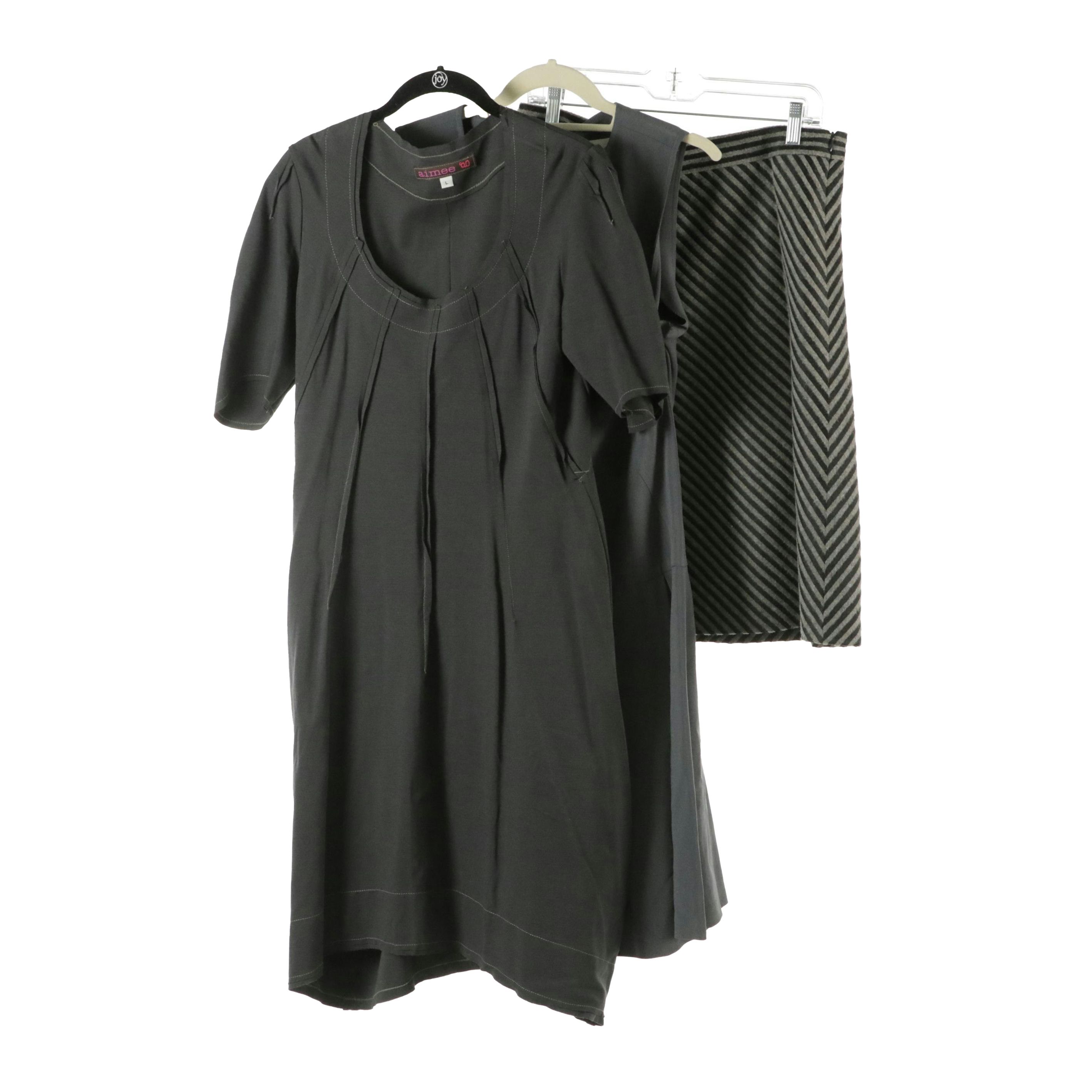 Aimee Short Sleeve Dress, Helen Wang Sleeveless Dress, and Giorgio Armani Skirt