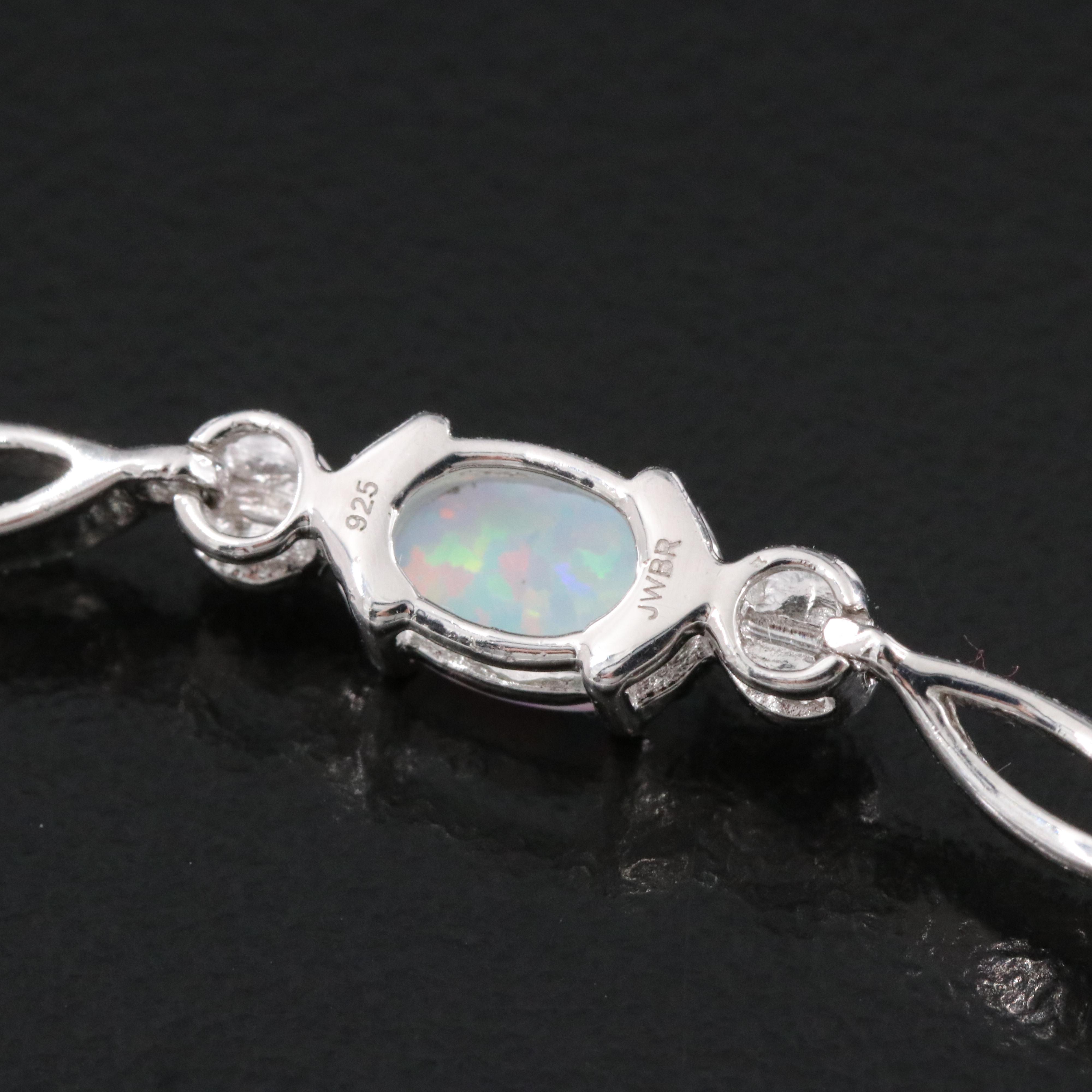 Sterling Opal Station Bracelet
